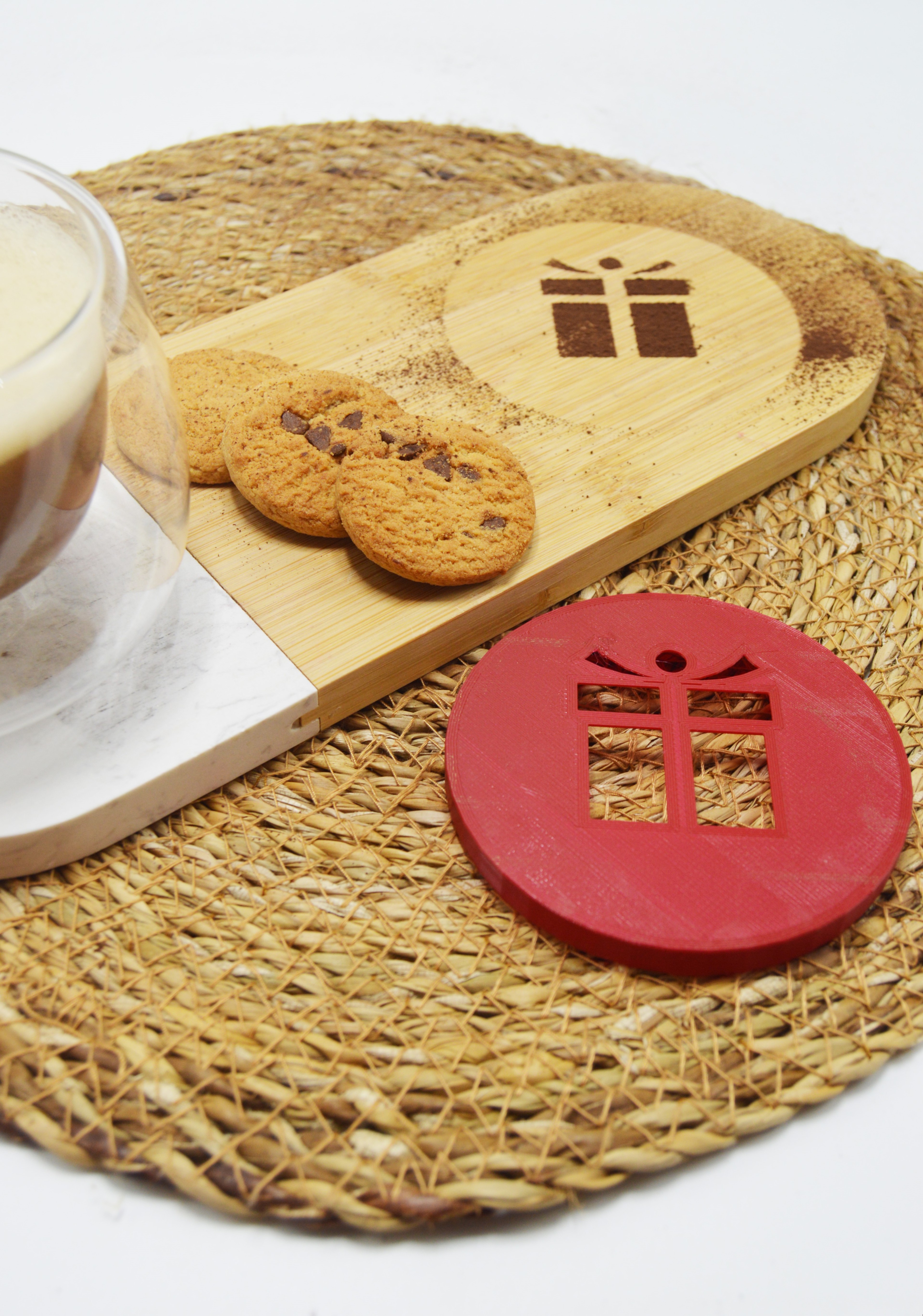 Christmas Yılbaşı Hediye Paketi  Kahve Tatlı Süsleme Şablonu Aparatı