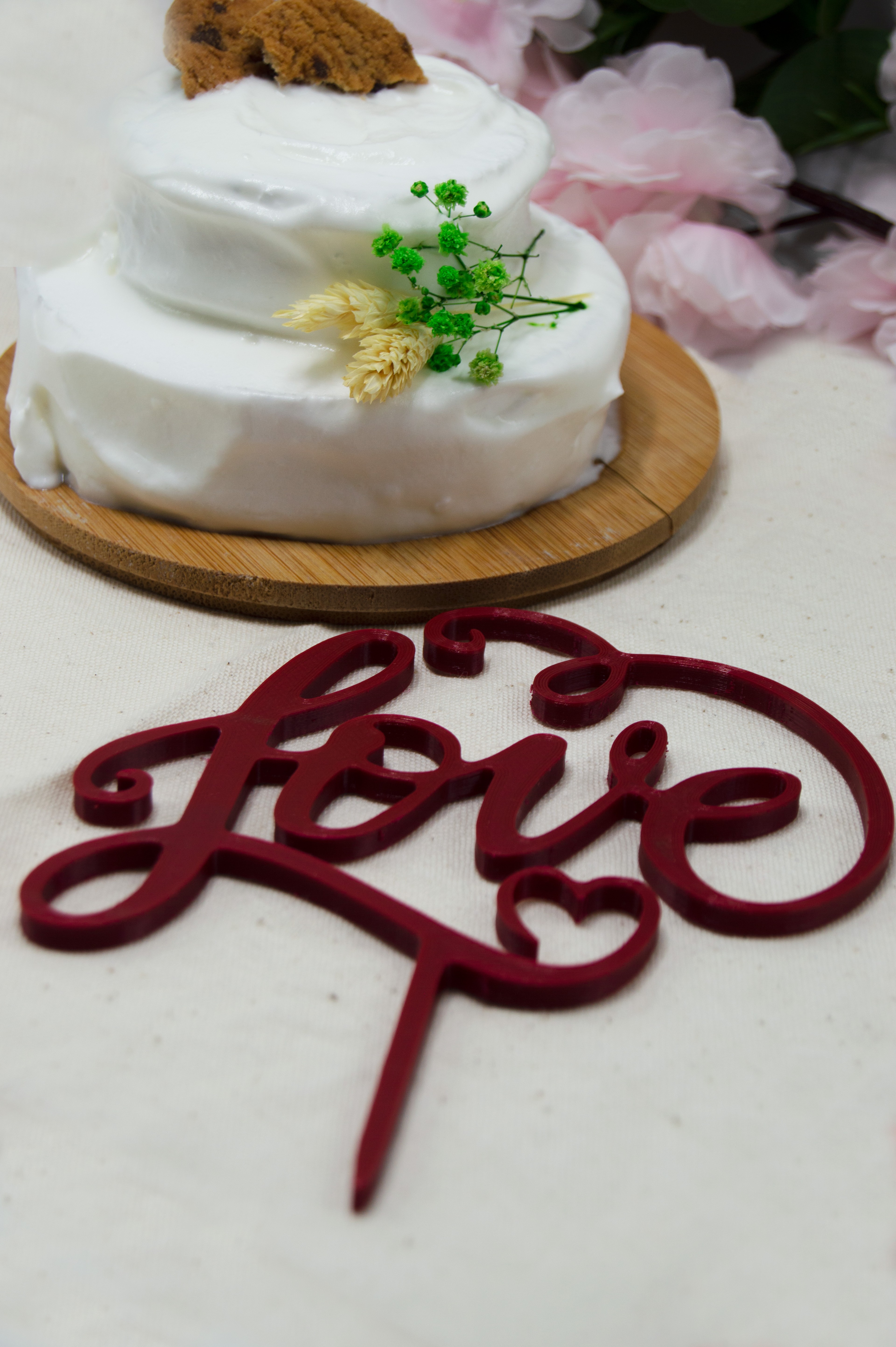 Love Yazılı Doğum Günü Parti Pasta Üzeri/Üstü Pasta Süsü Çubuğu