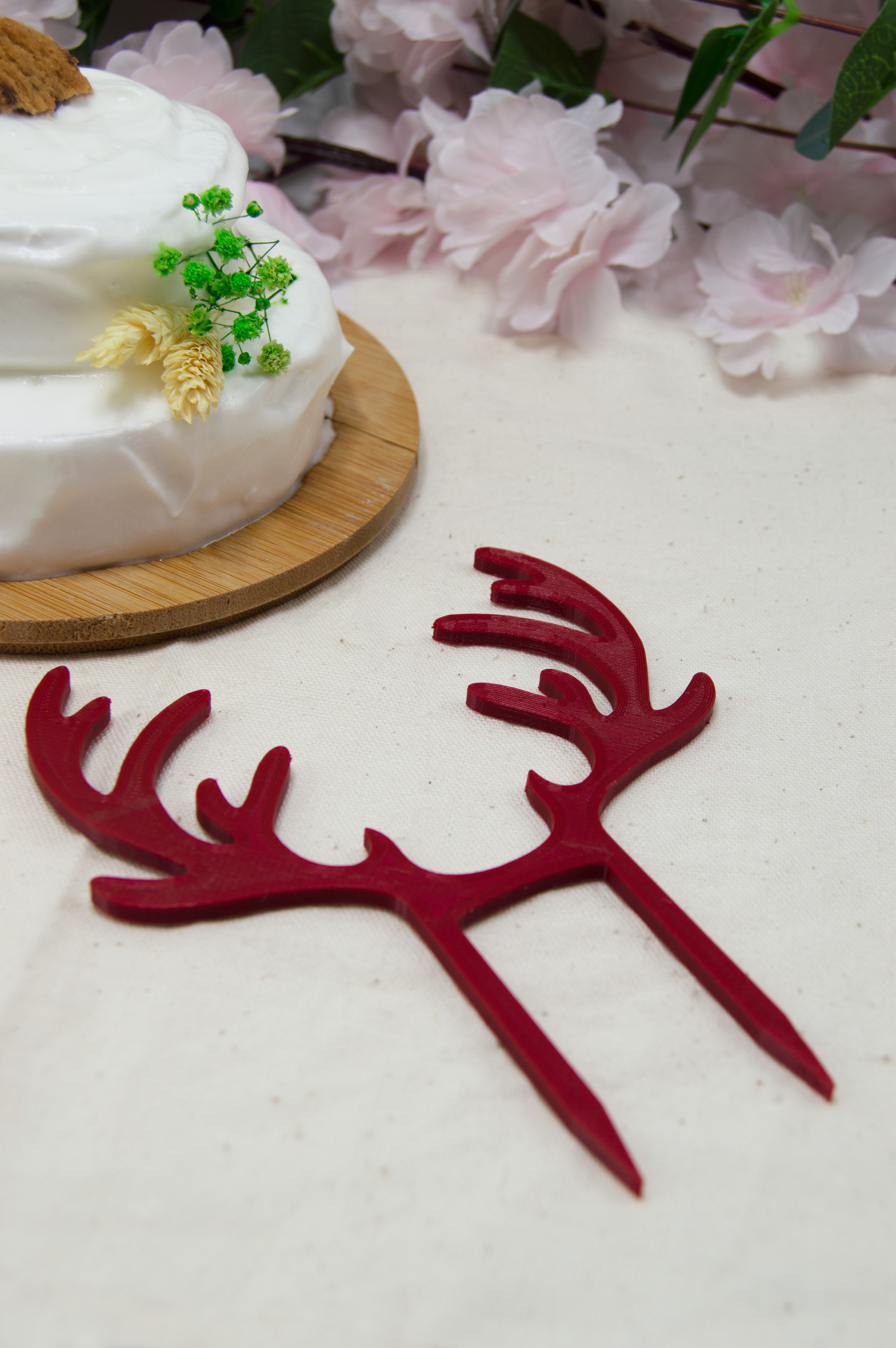 Christmas Yılbaşı Geyik Doğum Günü Parti Pasta Üzeri/Üstü Pasta Süsü Çubuğu