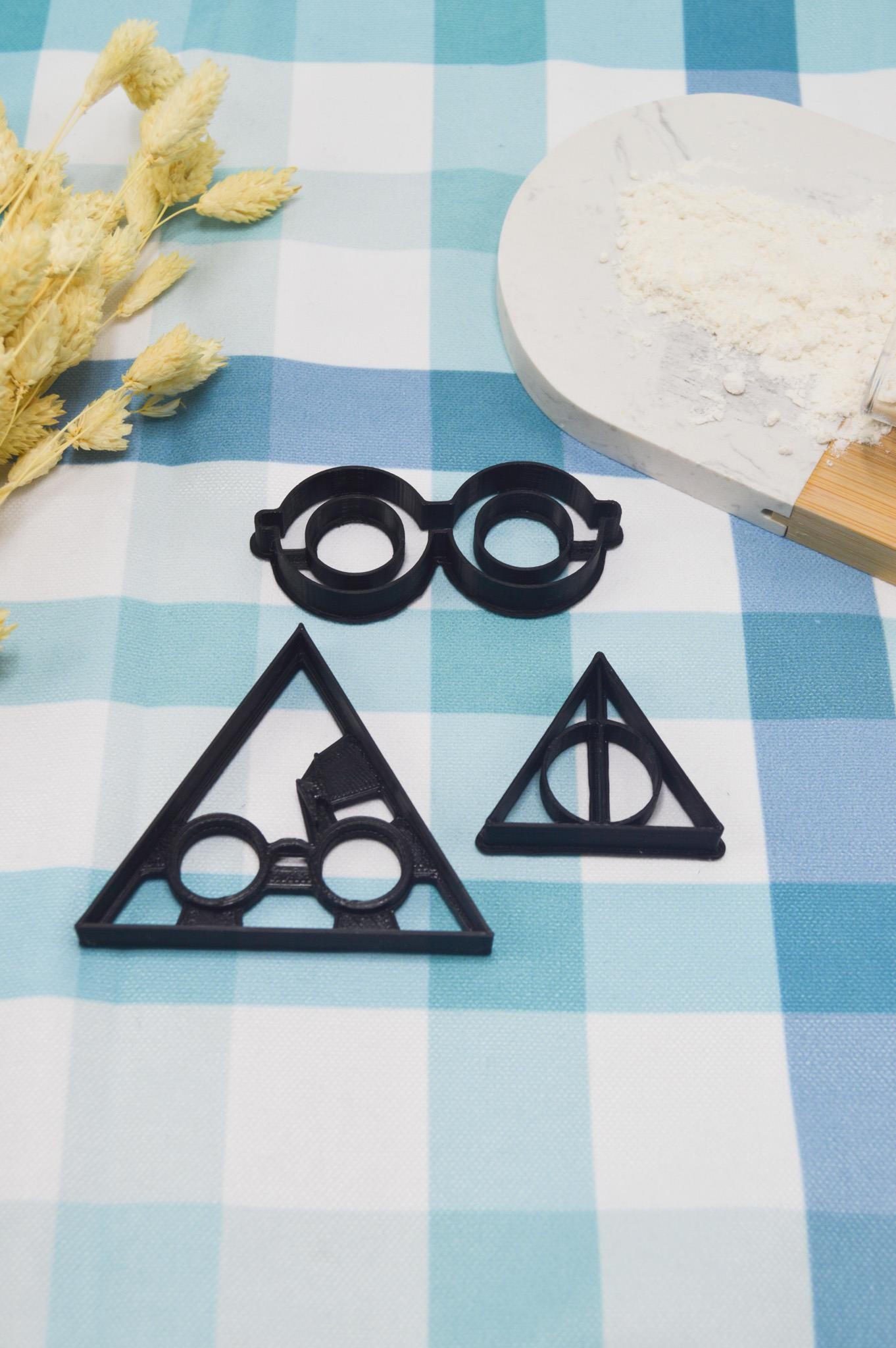 Harry Potter 3'lü Ölüm Yadigarları İşareti Gözlük Ölüm Yadigarları Kurabiye Kalıbı Seti