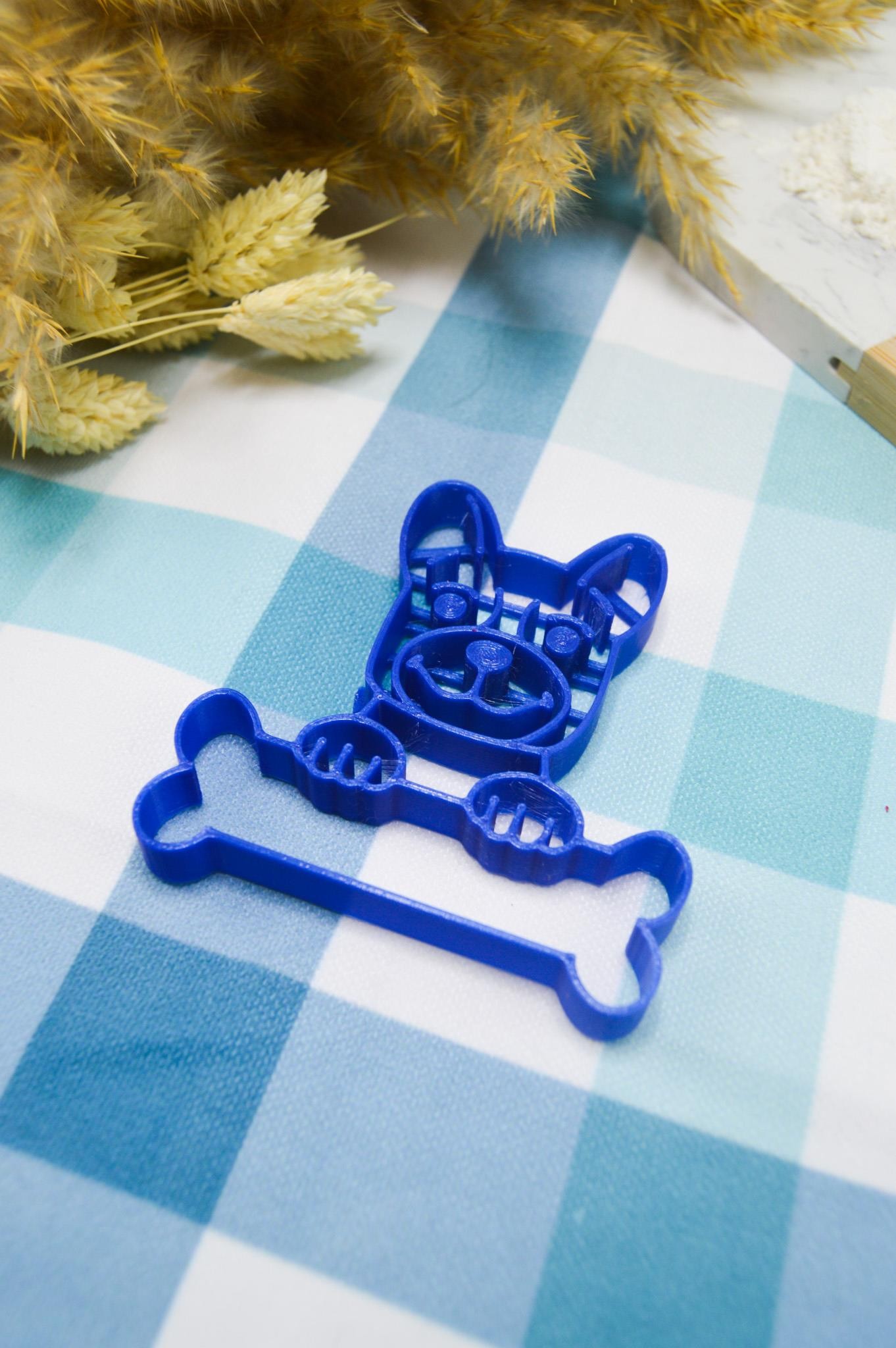Kemikli Köpek Mavi Kurabiye Hamur Kek Şeker Kalıbı