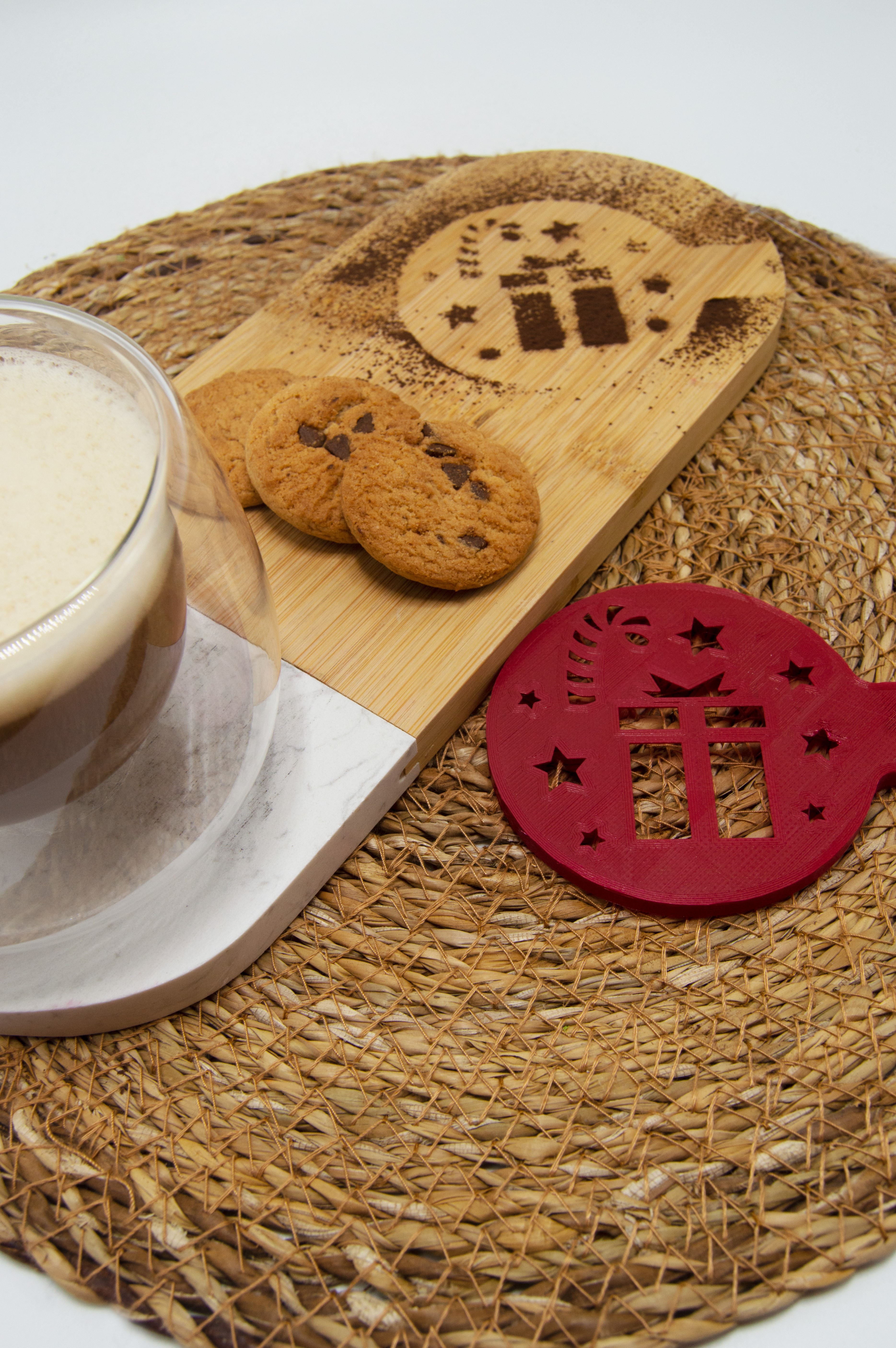 Christmas Yılbaşı Hediye Paketi  Kahve Tatlı Süsleme Şablonu Aparatı