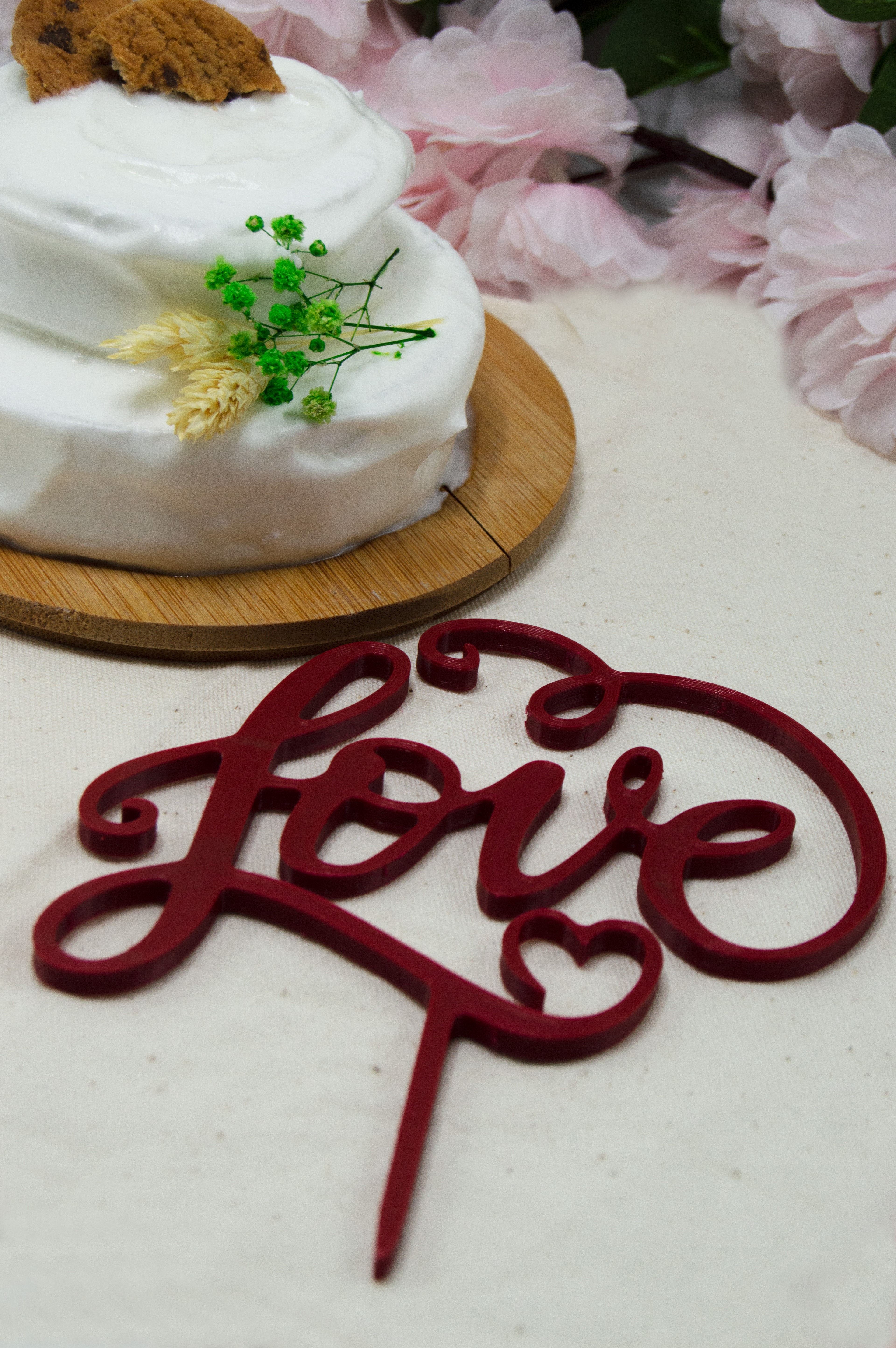 Love Yazılı Doğum Günü Parti Pasta Üzeri/Üstü Pasta Süsü Çubuğu