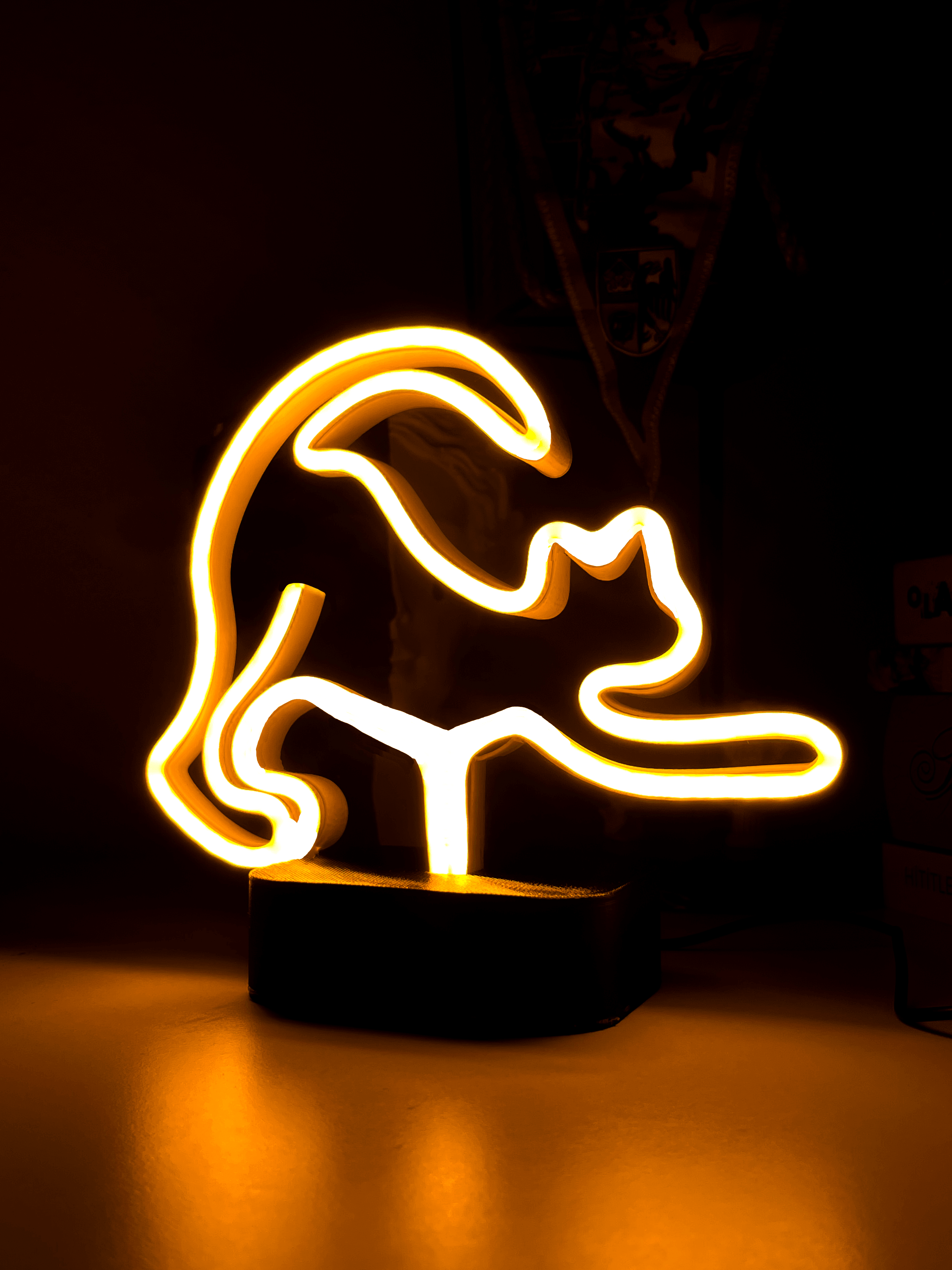 Hediyelik Eşya Kedi Şekilli Hediye Neon Masa Lambası Led Lamba Gece Lambası
