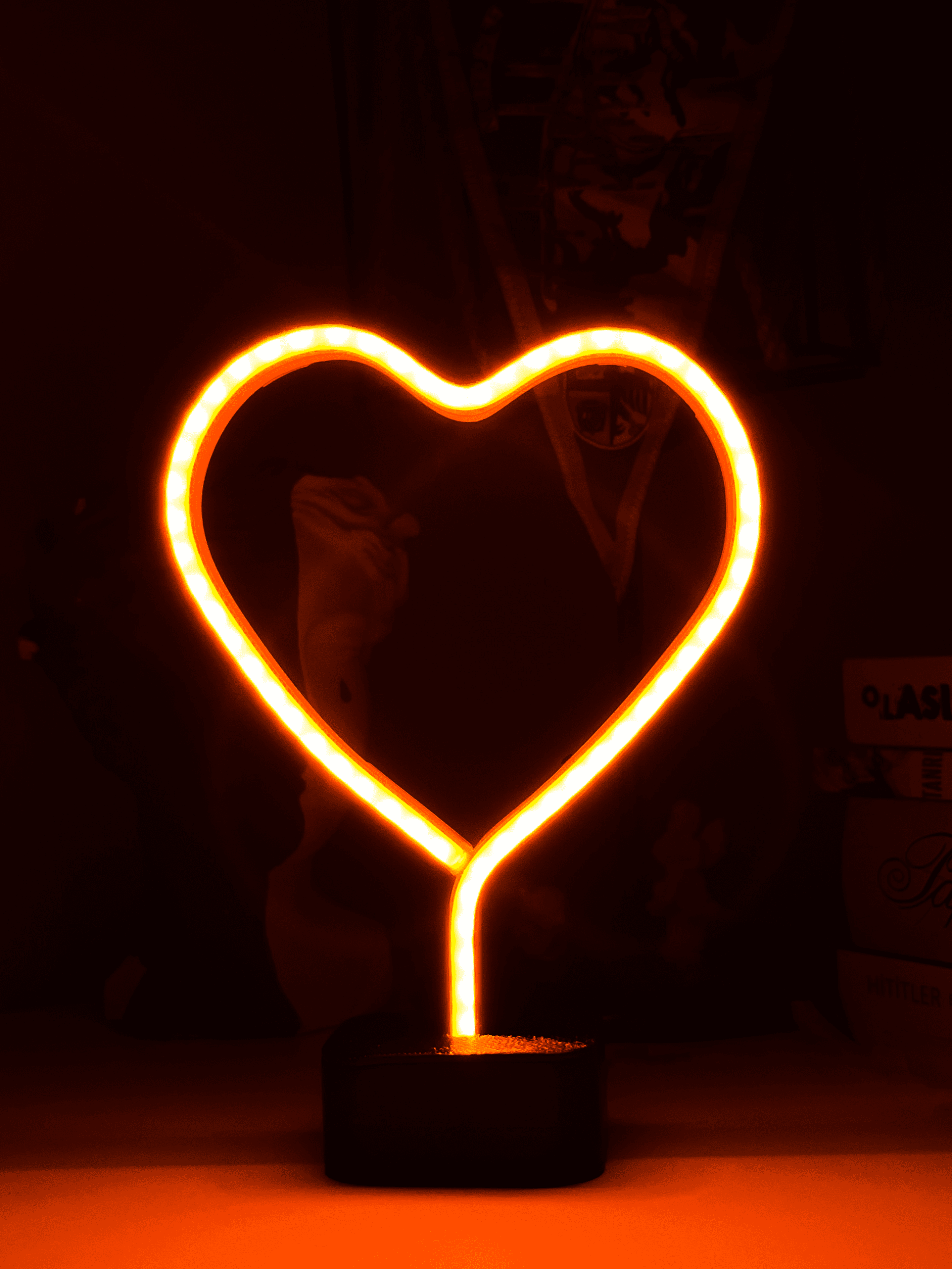 Hediyelik Eşya Kalp Şekilli Hediye Neon Masa Lambası Led Lamba Gece Lambası