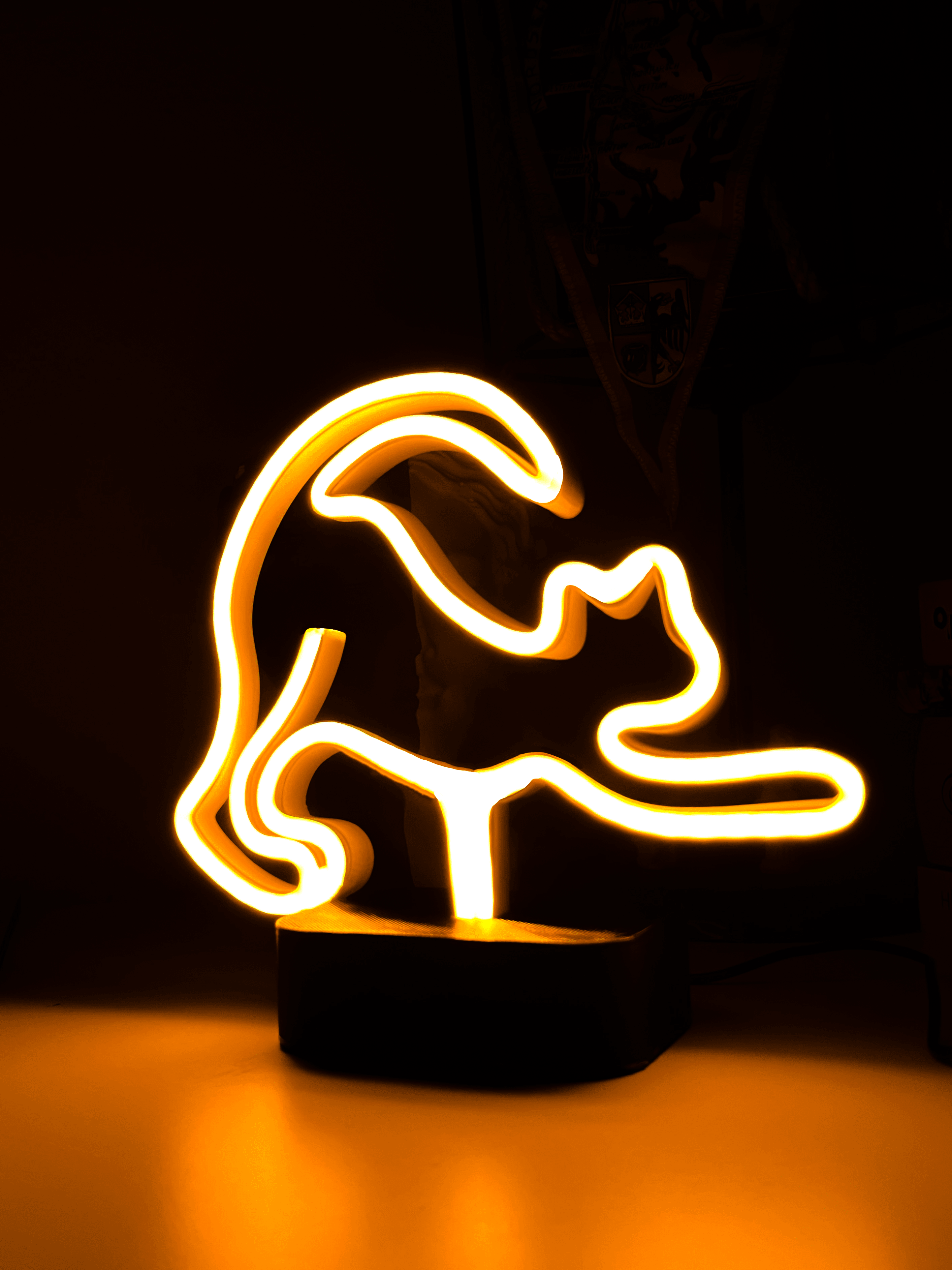 Hediyelik Eşya Kedi Şekilli Hediye Neon Masa Lambası Led Lamba Gece Lambası