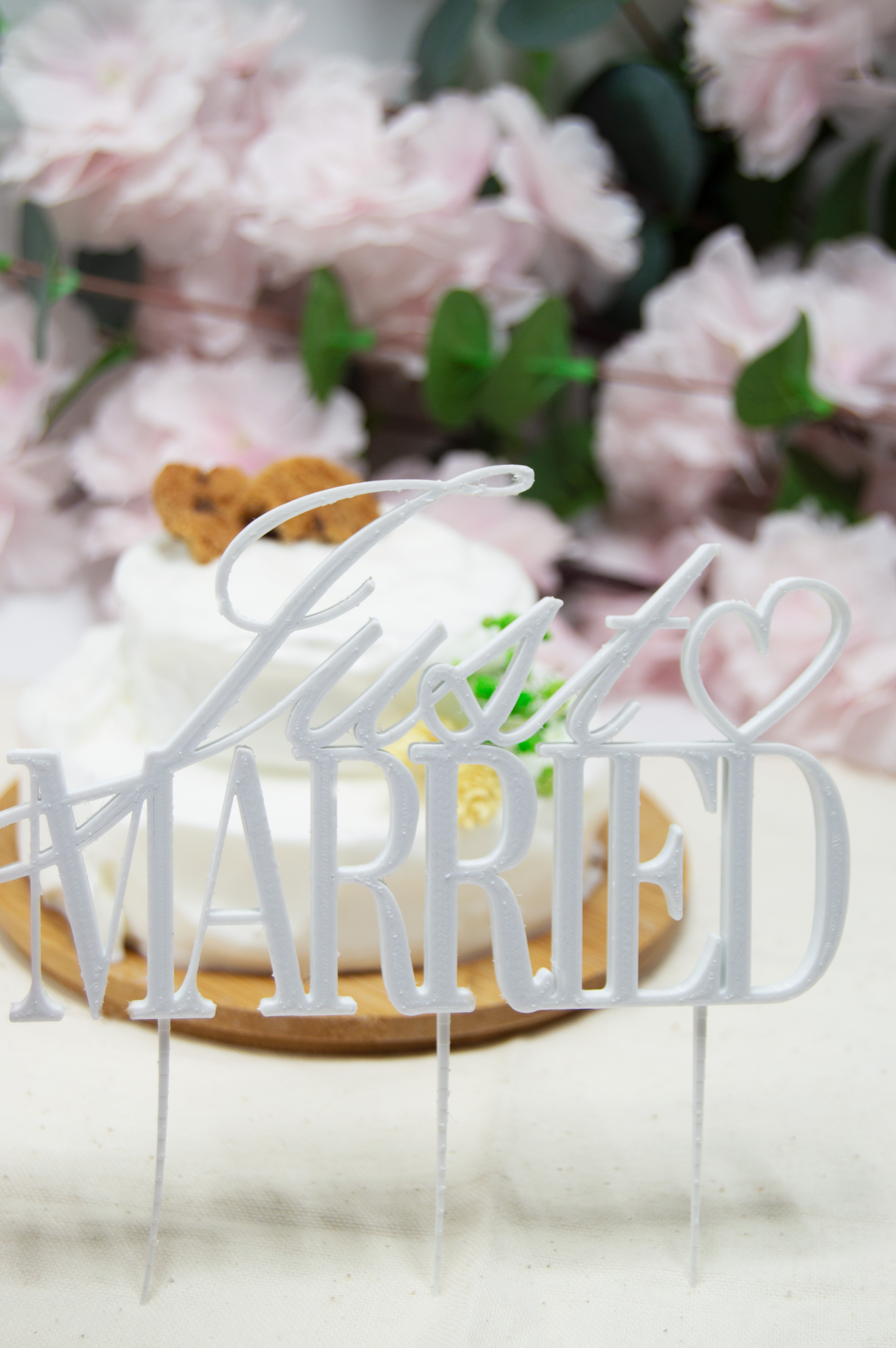 Just Married Doğum Günü Parti Pasta Üzeri/Üstü Pasta Süsü Çubuğu