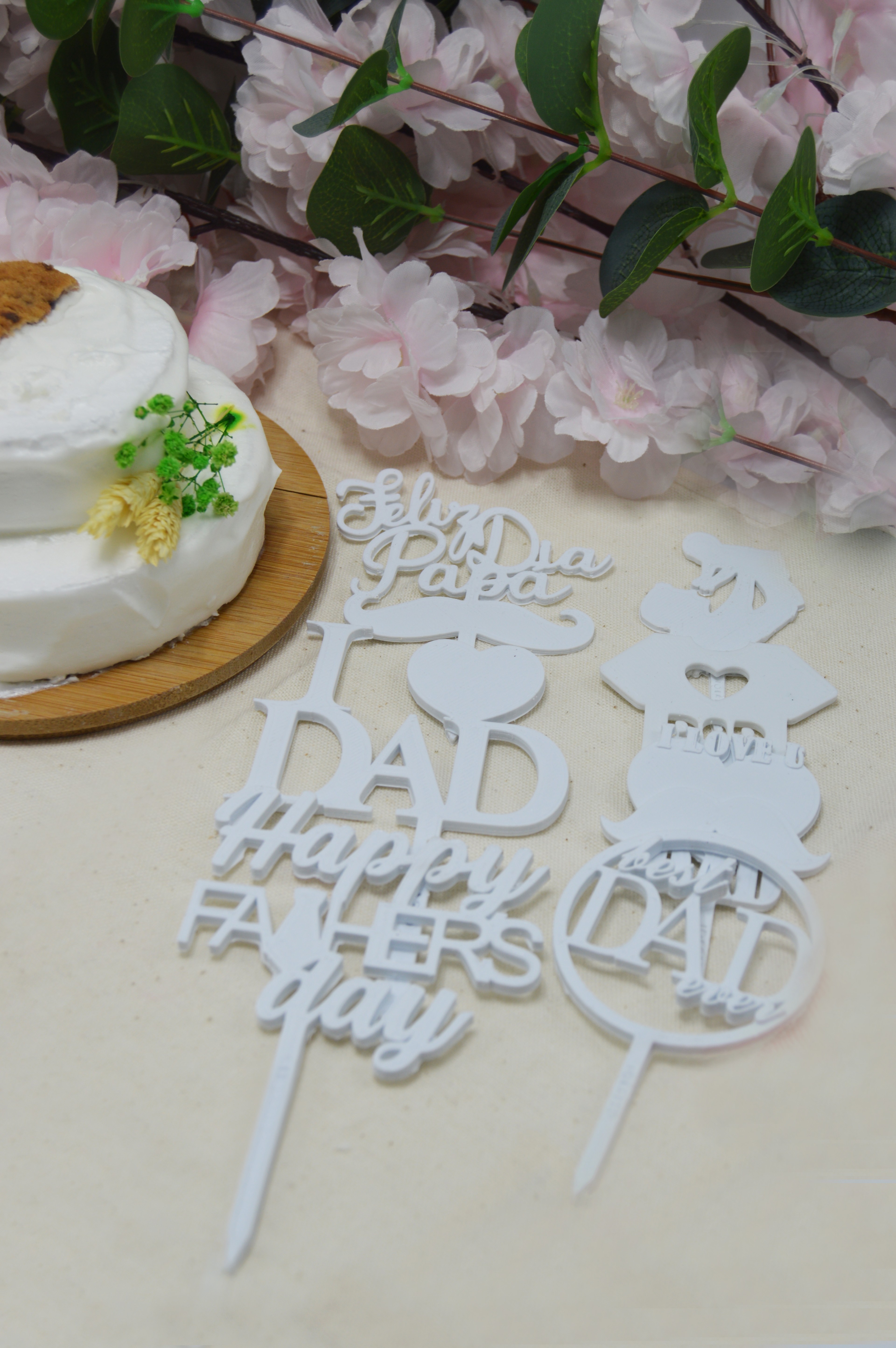 7 Adet Babalar Günü Doğum Günü Parti Pasta Üzeri/Üstü Pasta Süsü Çubuğu