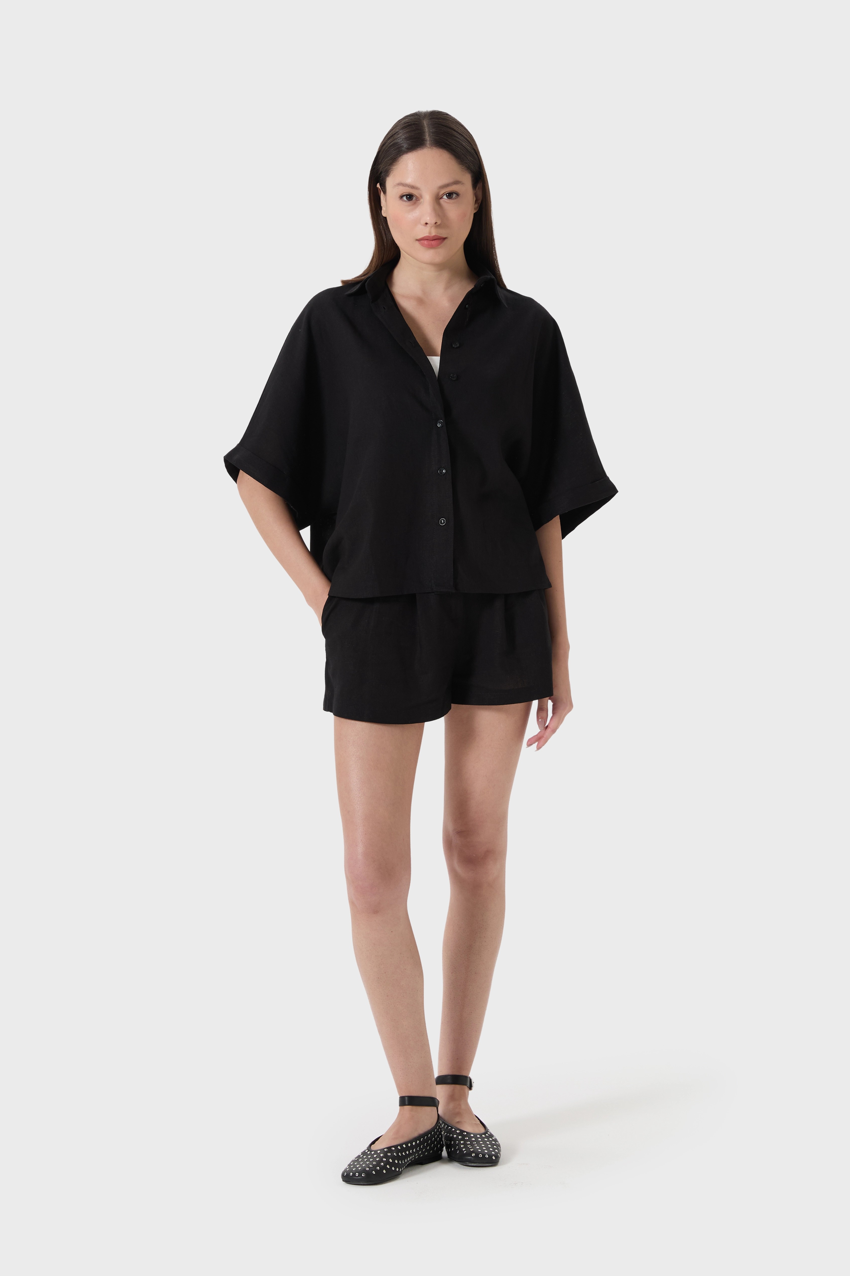 Keten Oversize Gömlek