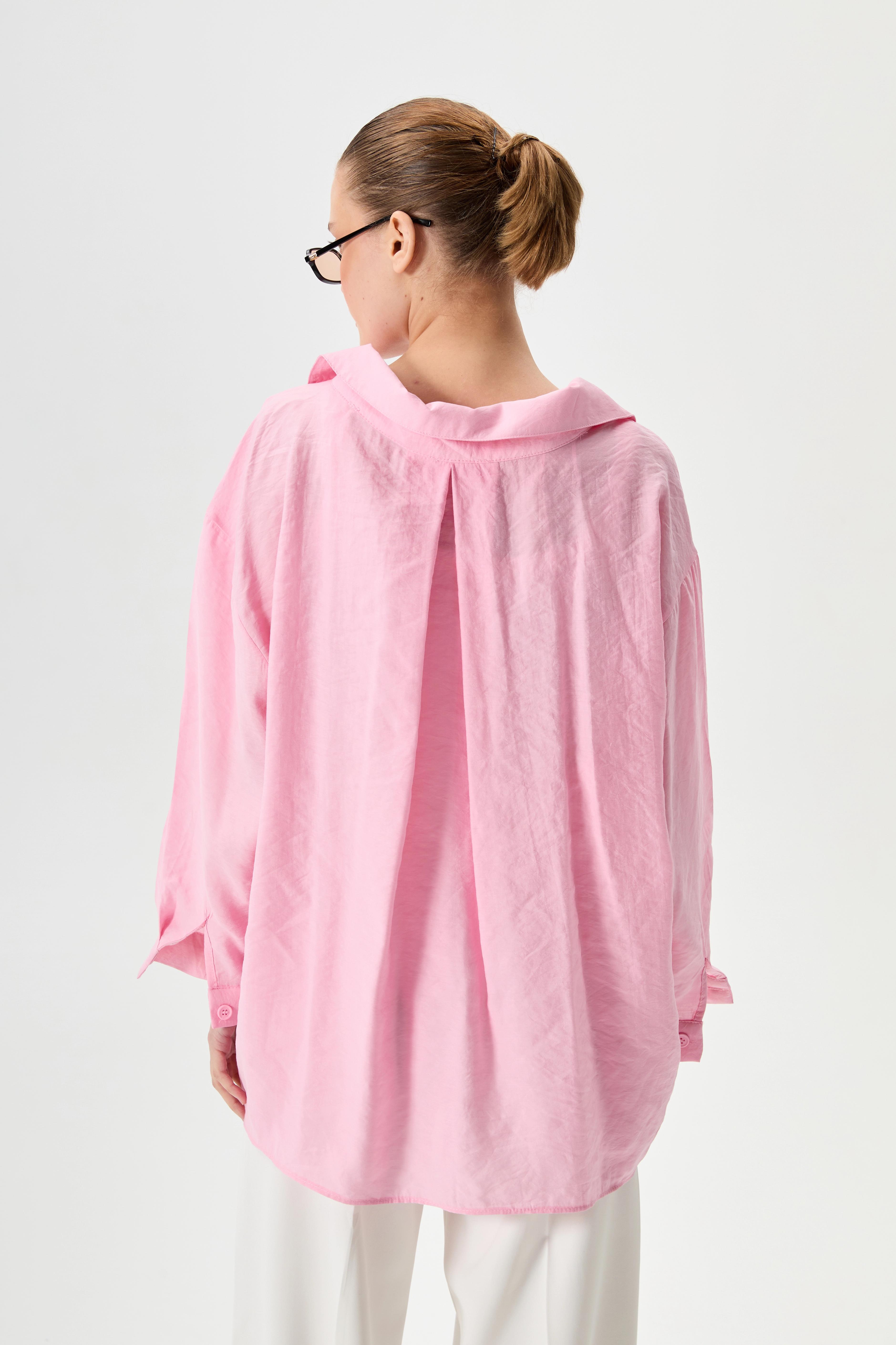Oversize Gömlek - Pembe