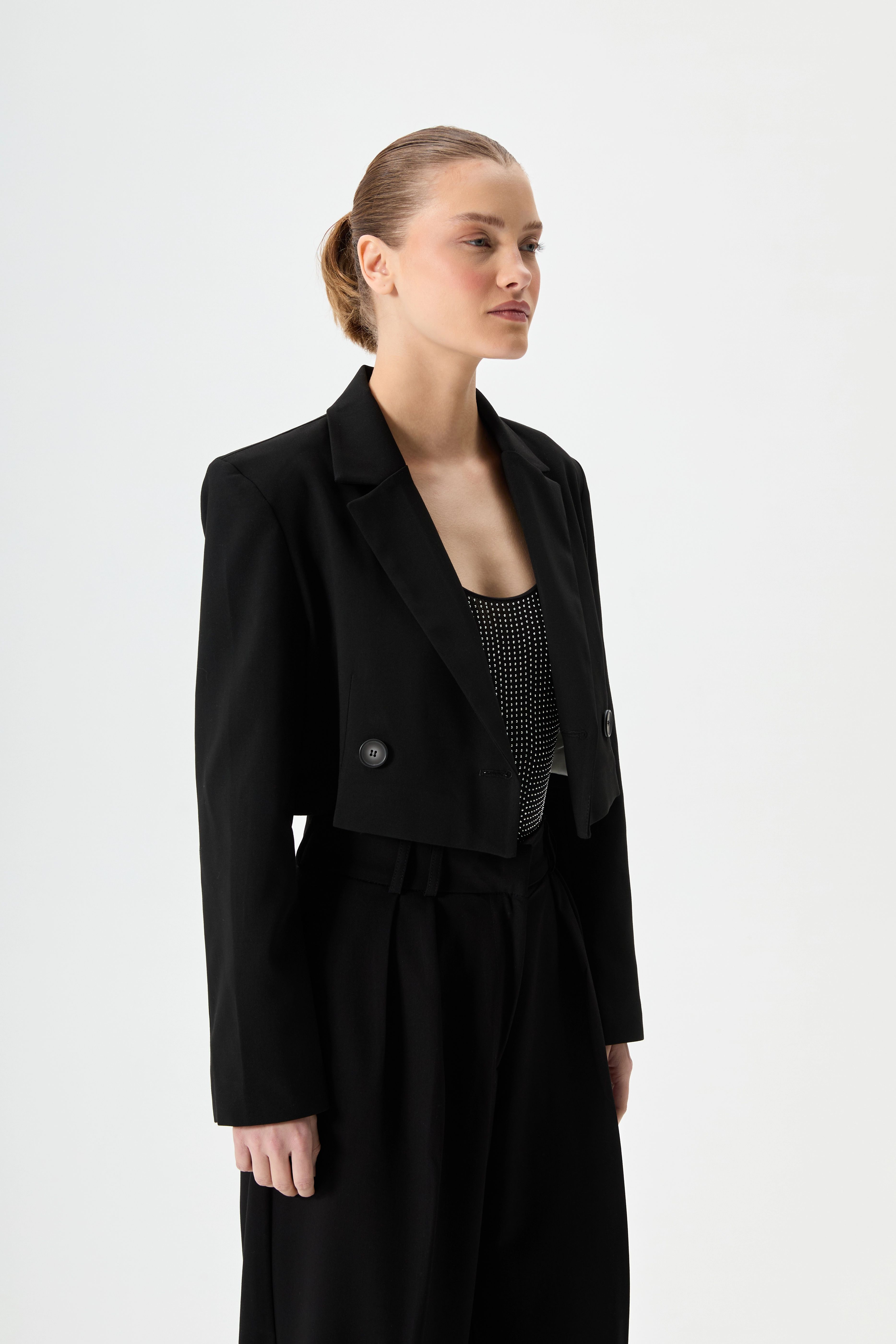 Crop Blazer Ceket