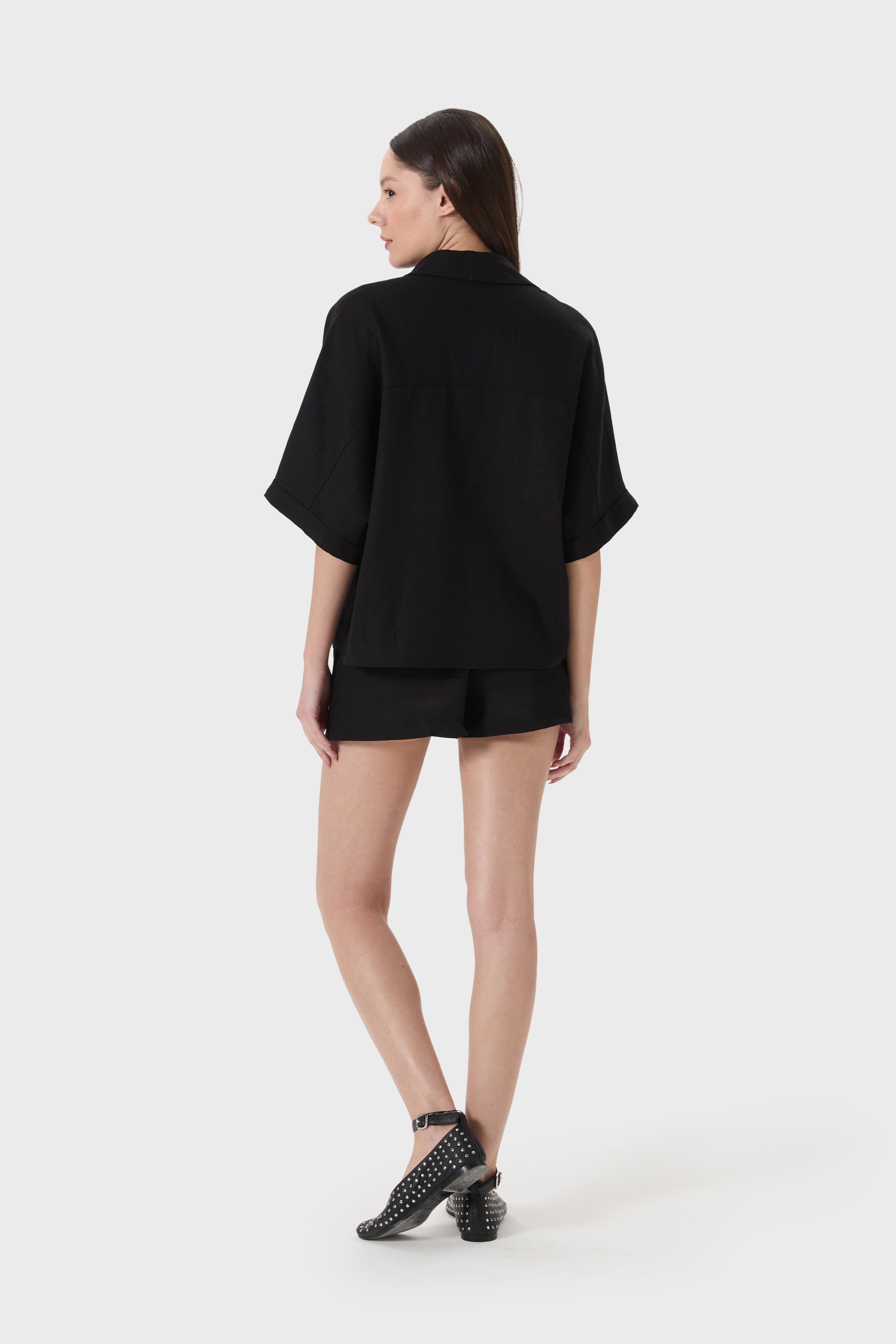 Keten Oversize Gömlek