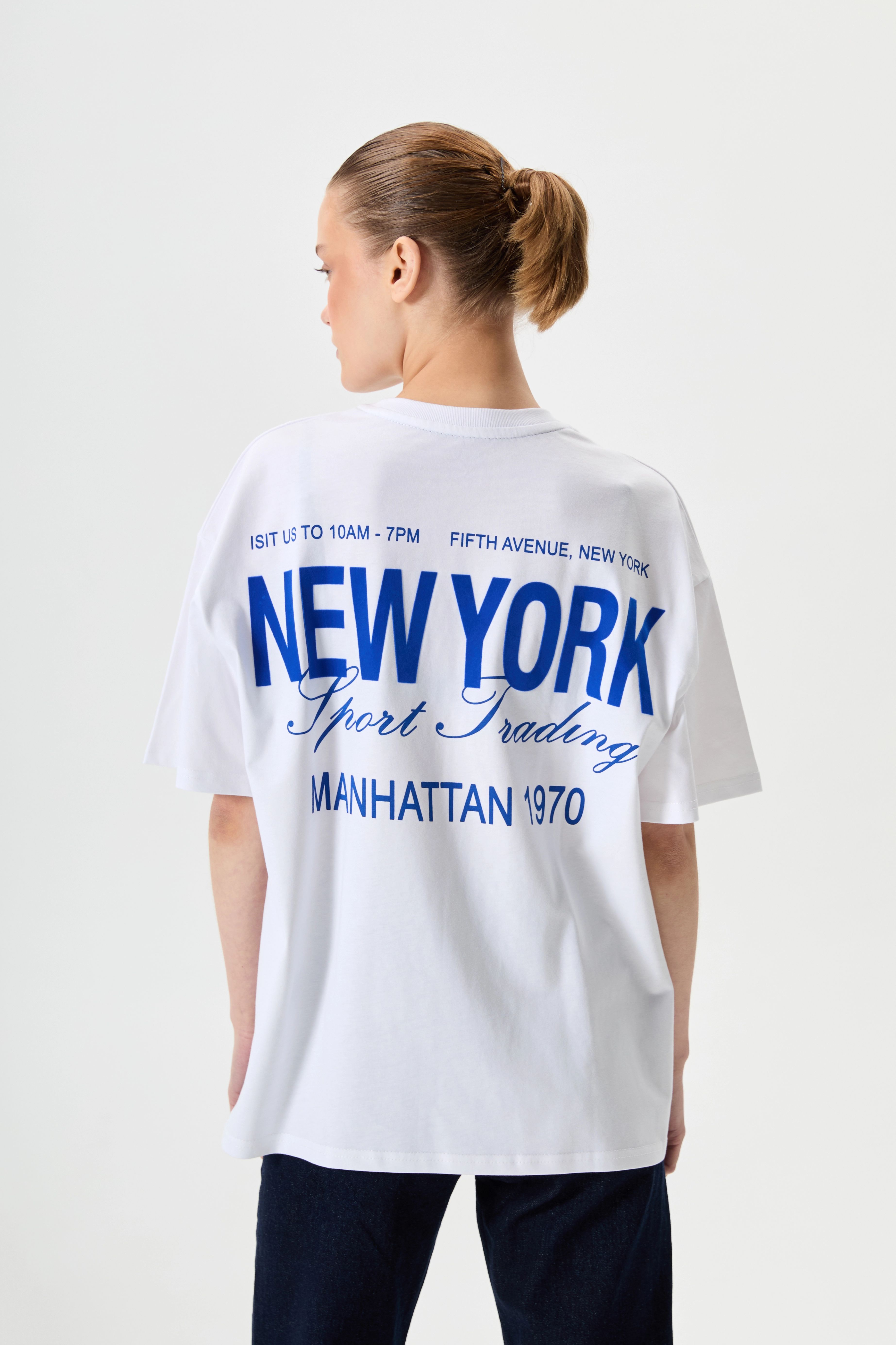 New York Baskılı Tişört