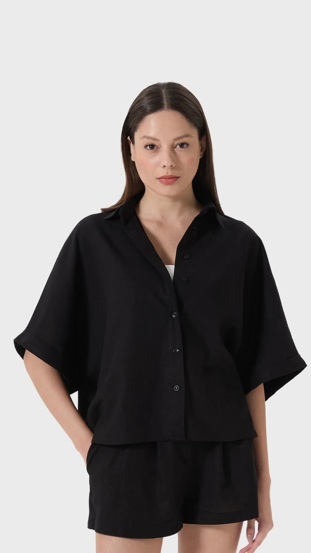 Keten Oversize Gömlek