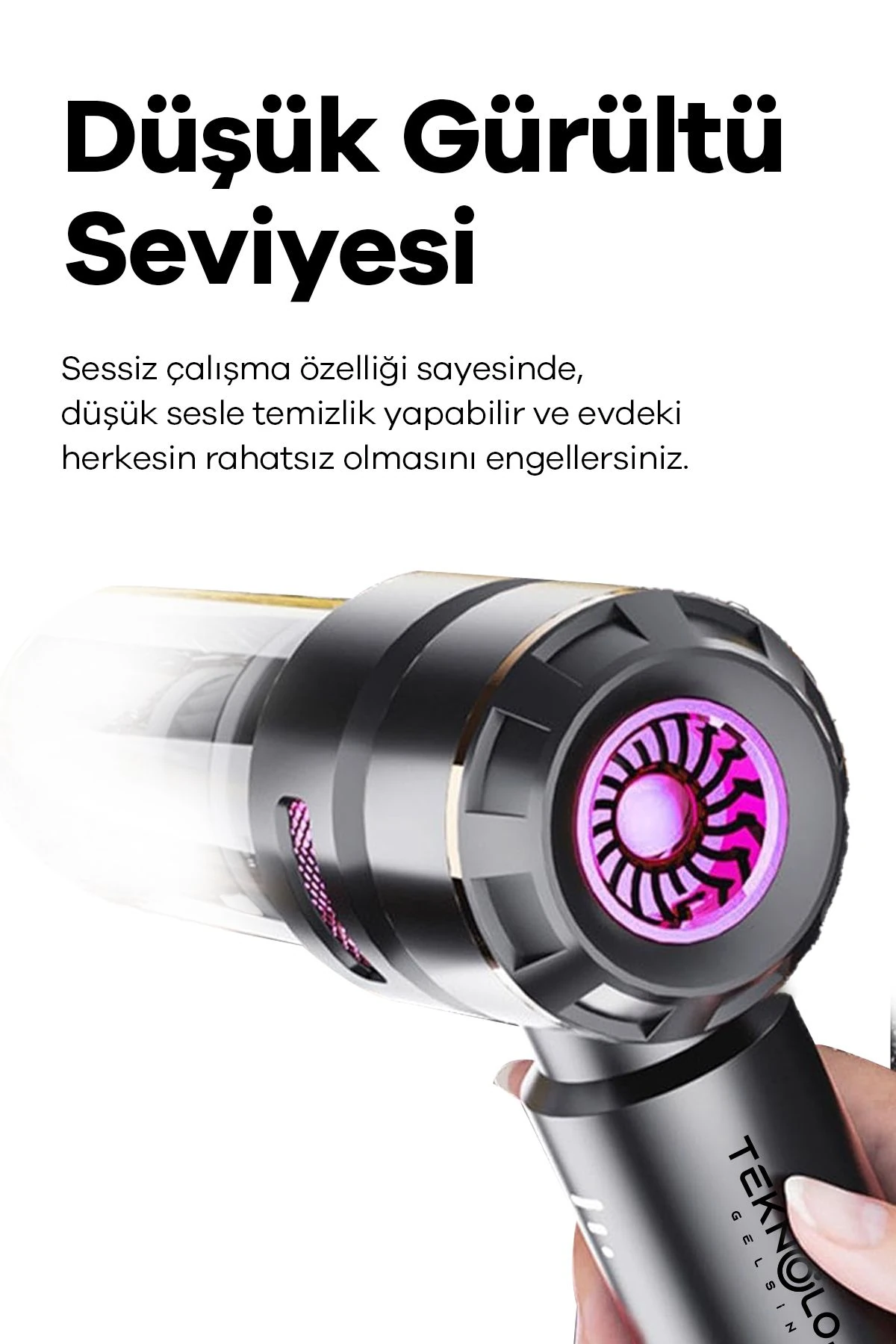 Araç İçi Süpürge El tipi Portatif 16.000 Pa Extra Vakum Güçlü ve Üflemeli 3 Kademeli