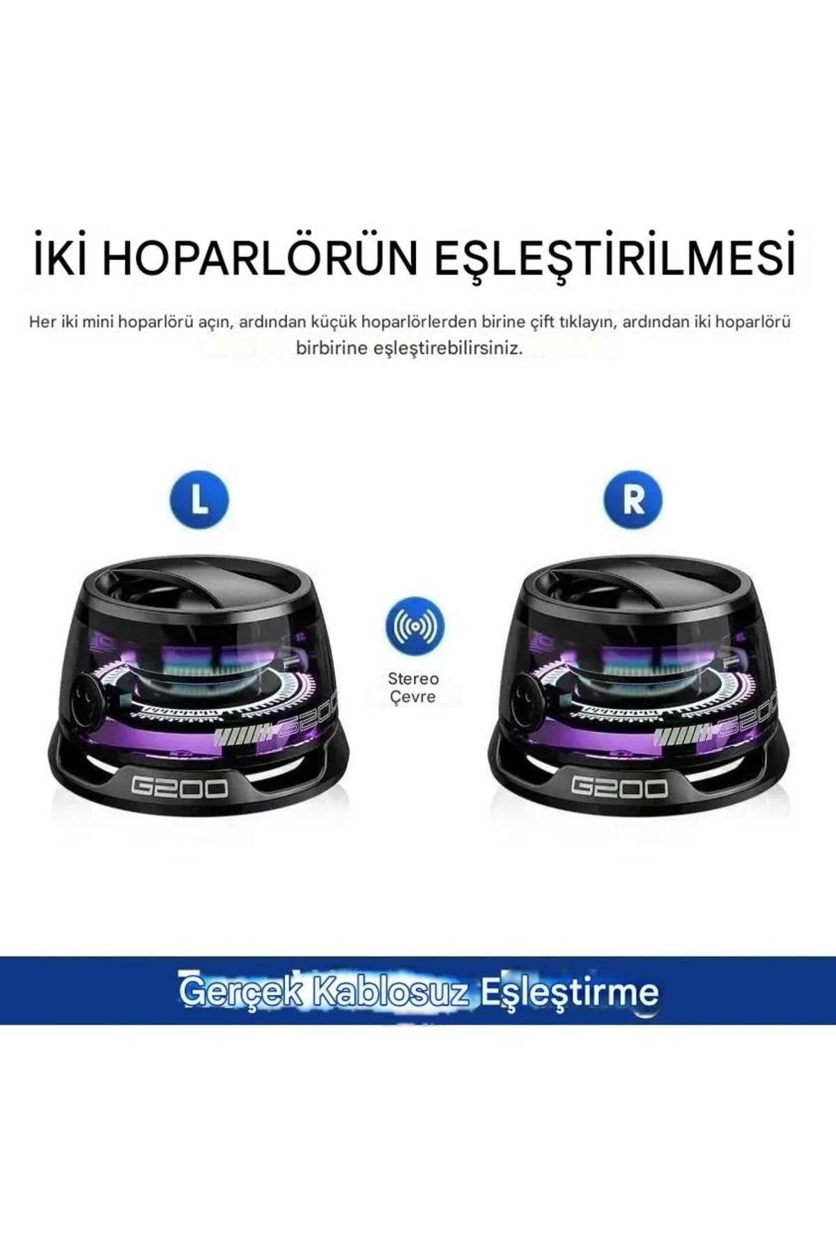 G200 RGB Işıklı 5W Manyetik Bluetooth Hoparlör Taşınabilir Speaker Telefon Stand