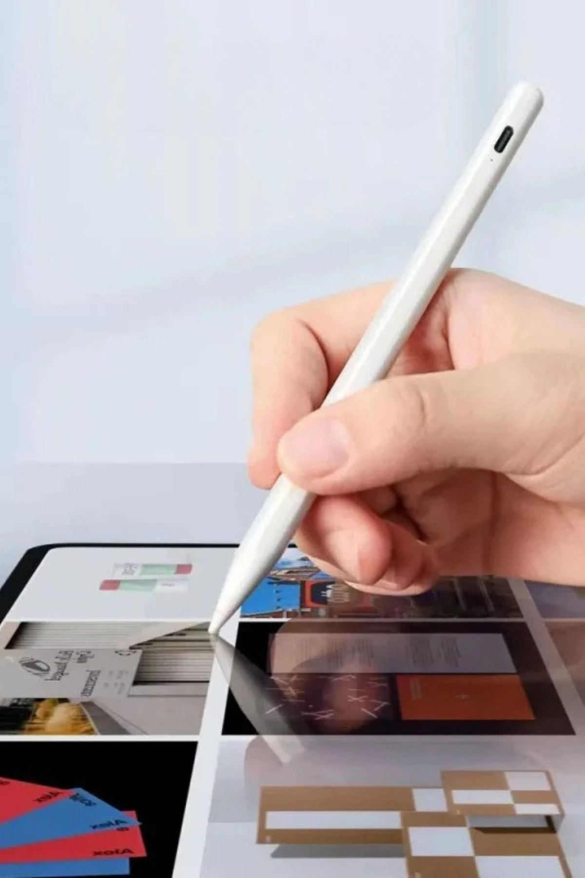 PL-9501 Şarjlı İos Android Windows Uyumlu Tablet Telefon Ipad Yazı Çizim Kalemi Yedek Uç