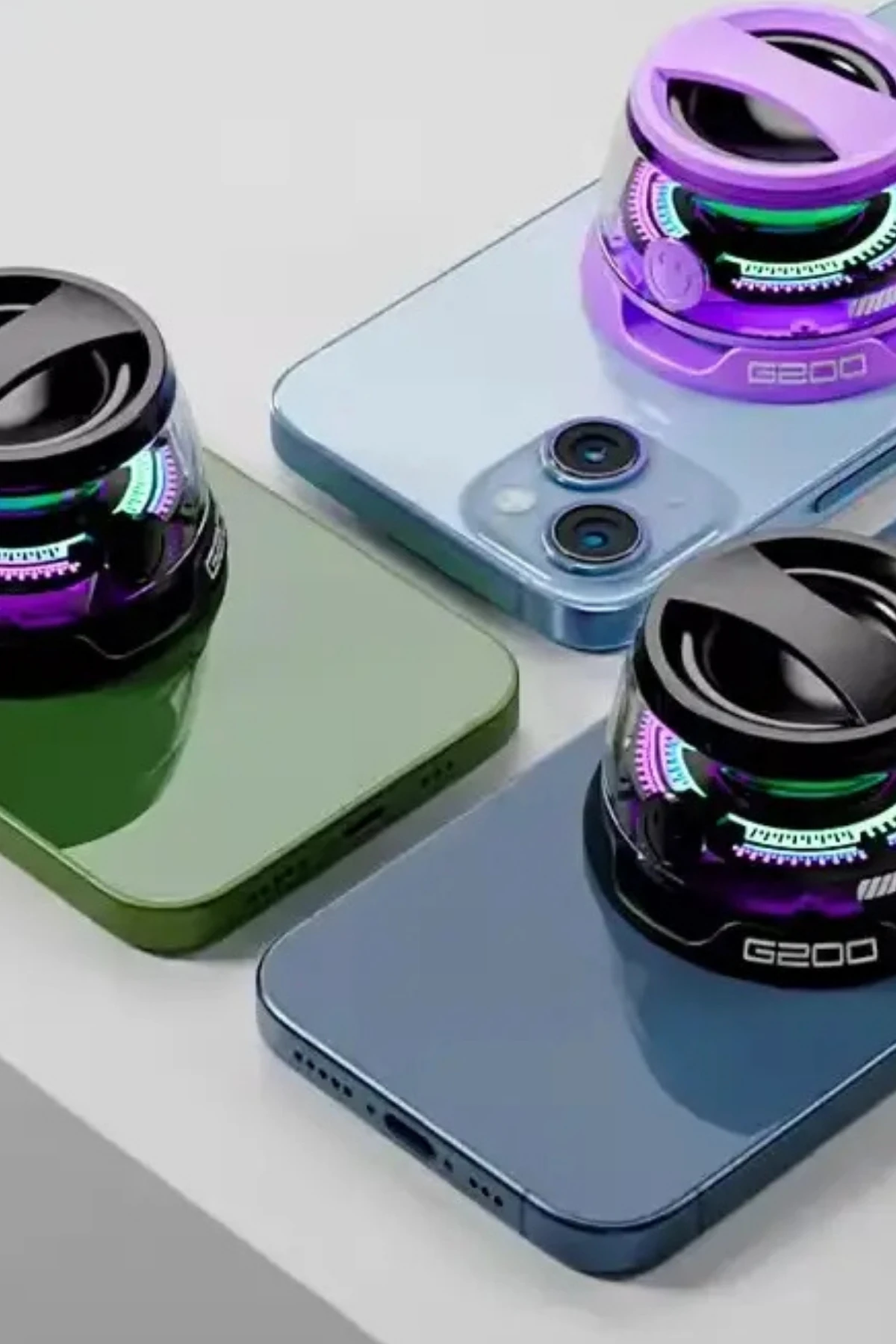 DY200 Manyetik RGB MagSafeli 3W Telefon Tutucu Özellikli Mavi Bluetooth Speaker Hoparlör