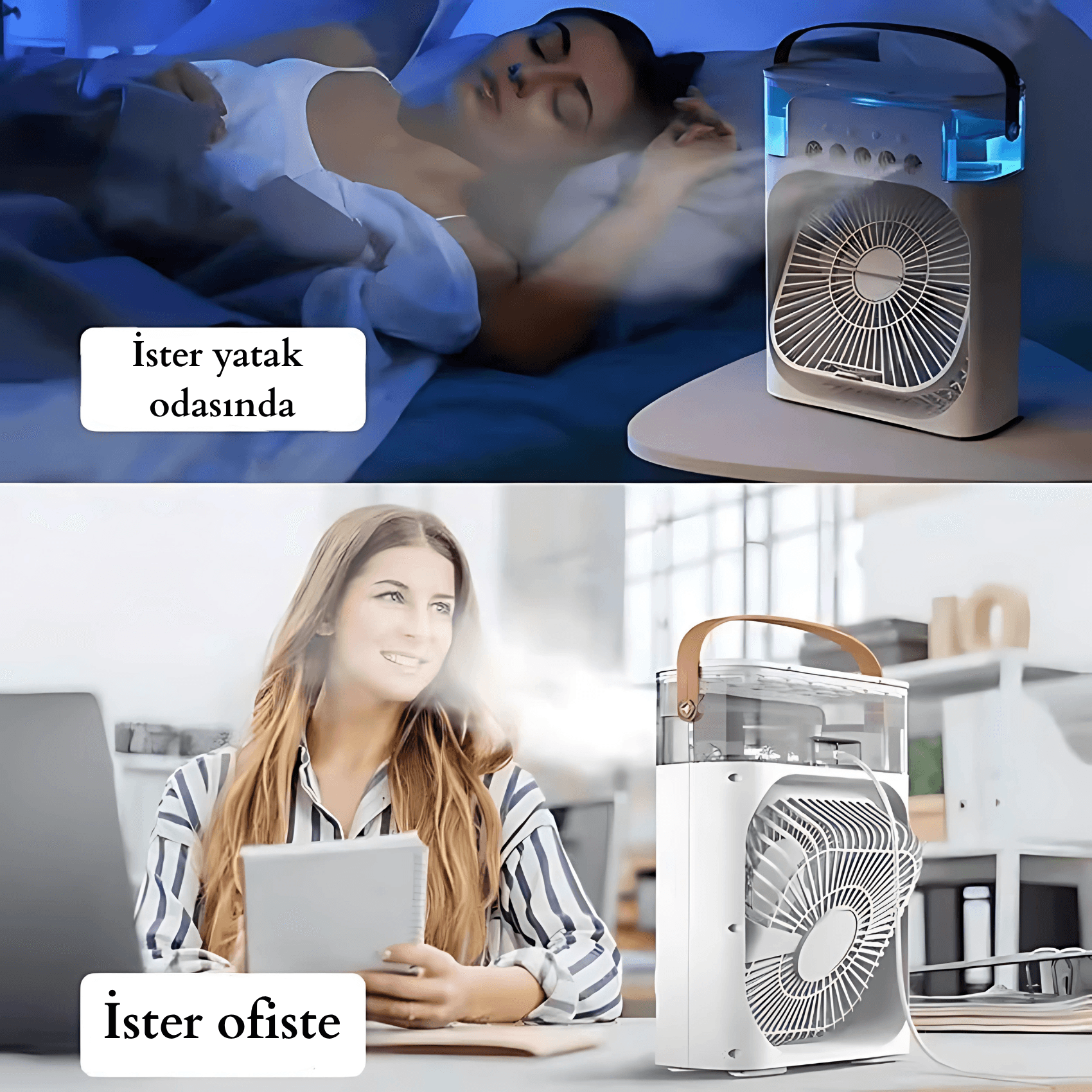 MASA ÜSTÜ NEMLENDİRİCİ VE MİNİ VANTİLATÖR