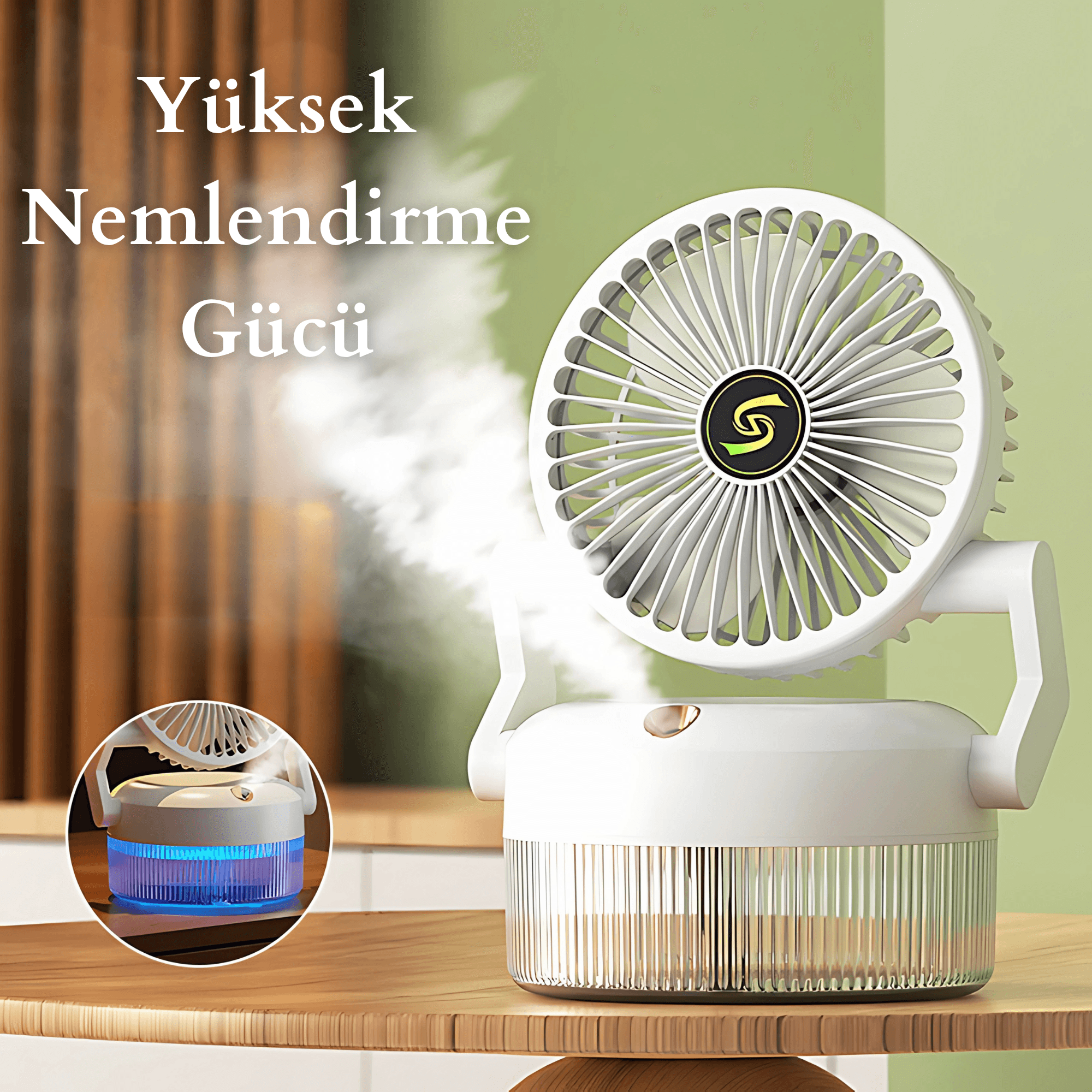SGD168 HAVA NEMLENDİRİCİ VE MASA VANTİLATÖRÜ