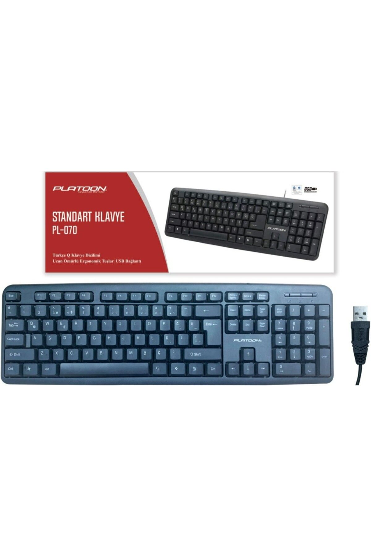 Pl-070 Kablolu Standart Usb Klavye Türkçe Q