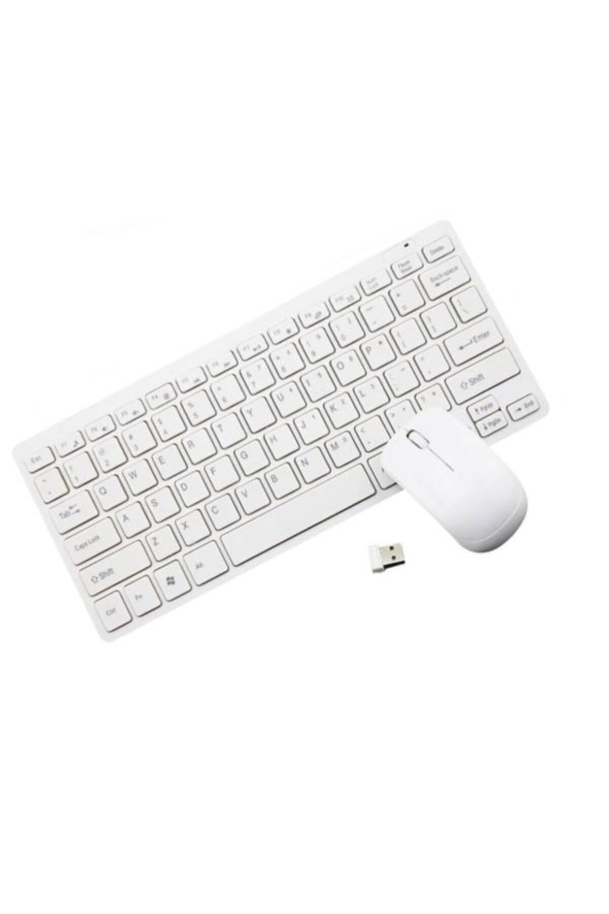 Pl-395 Mini Kablosuz Q Klavye Mouse Set Beyaz