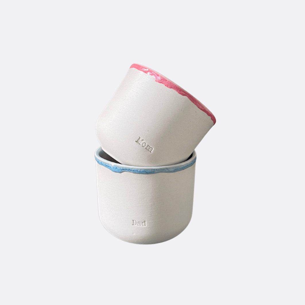 Mom&Dad Stoneware Tombul Mug Set