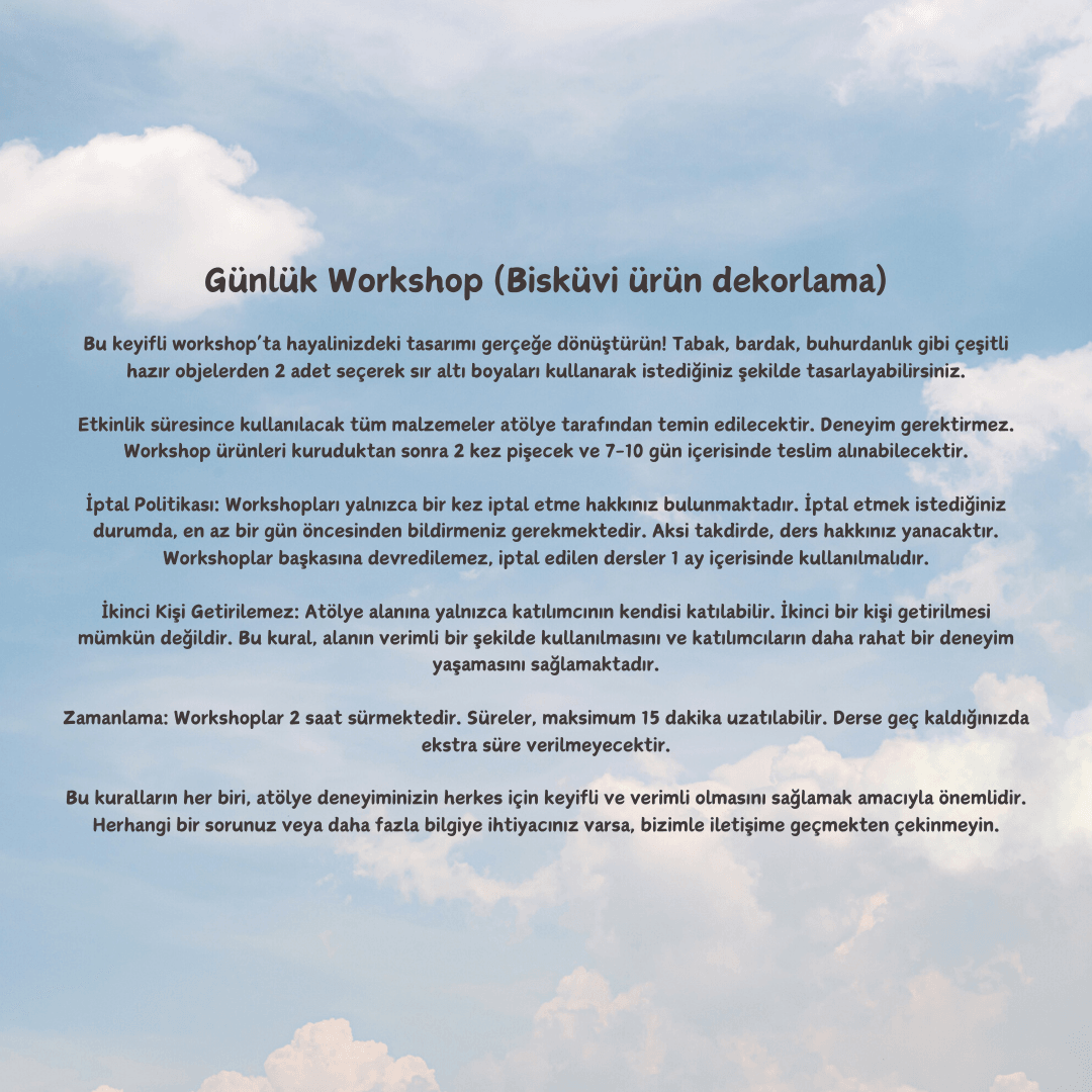 Günlük Workshop (Bisküvi Ürün Dekorlama)