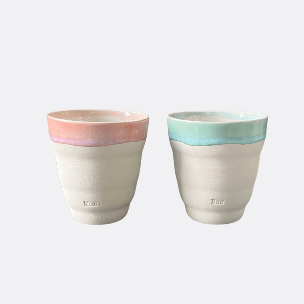 Mom & Dad Stoneware Bubble Mug Set