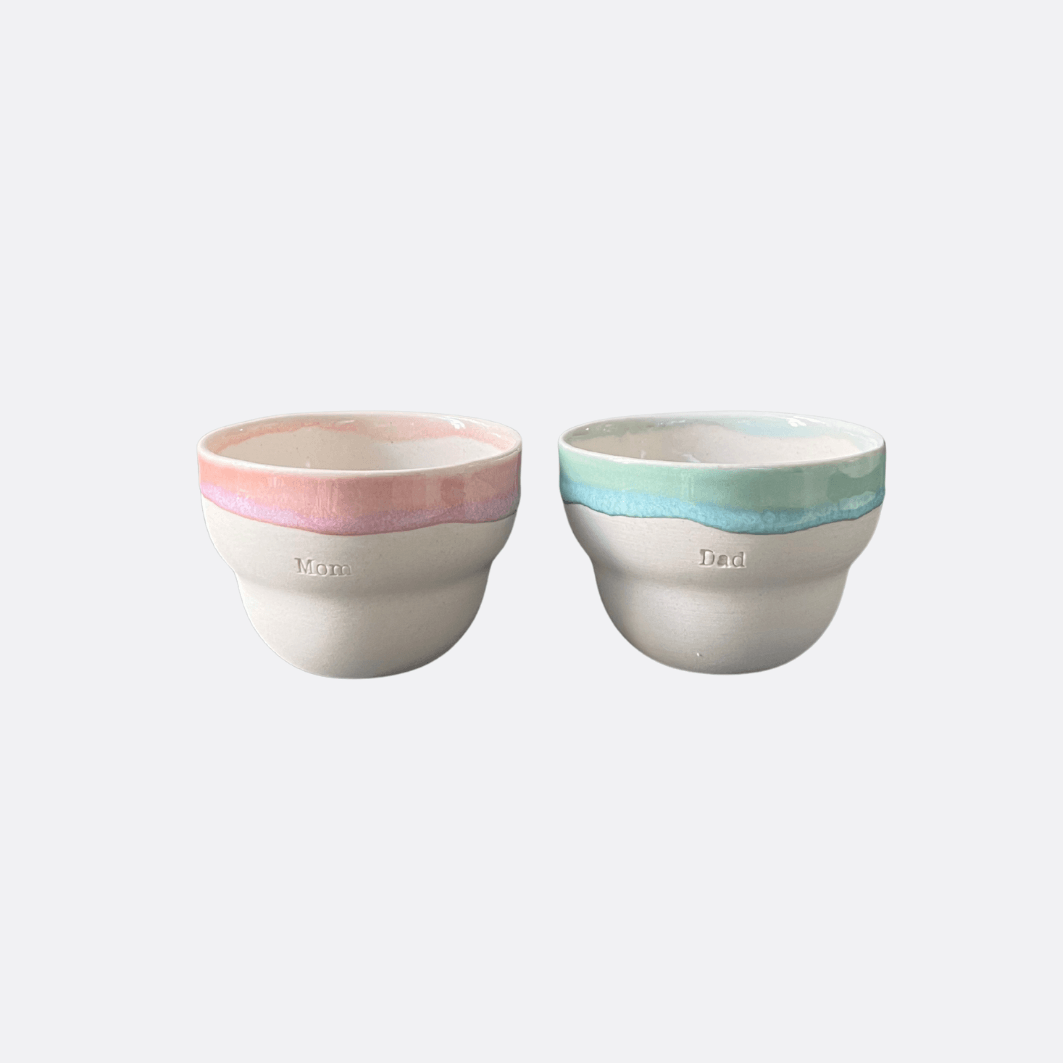 Mom&Dad Stoneware Bubble Mug Set