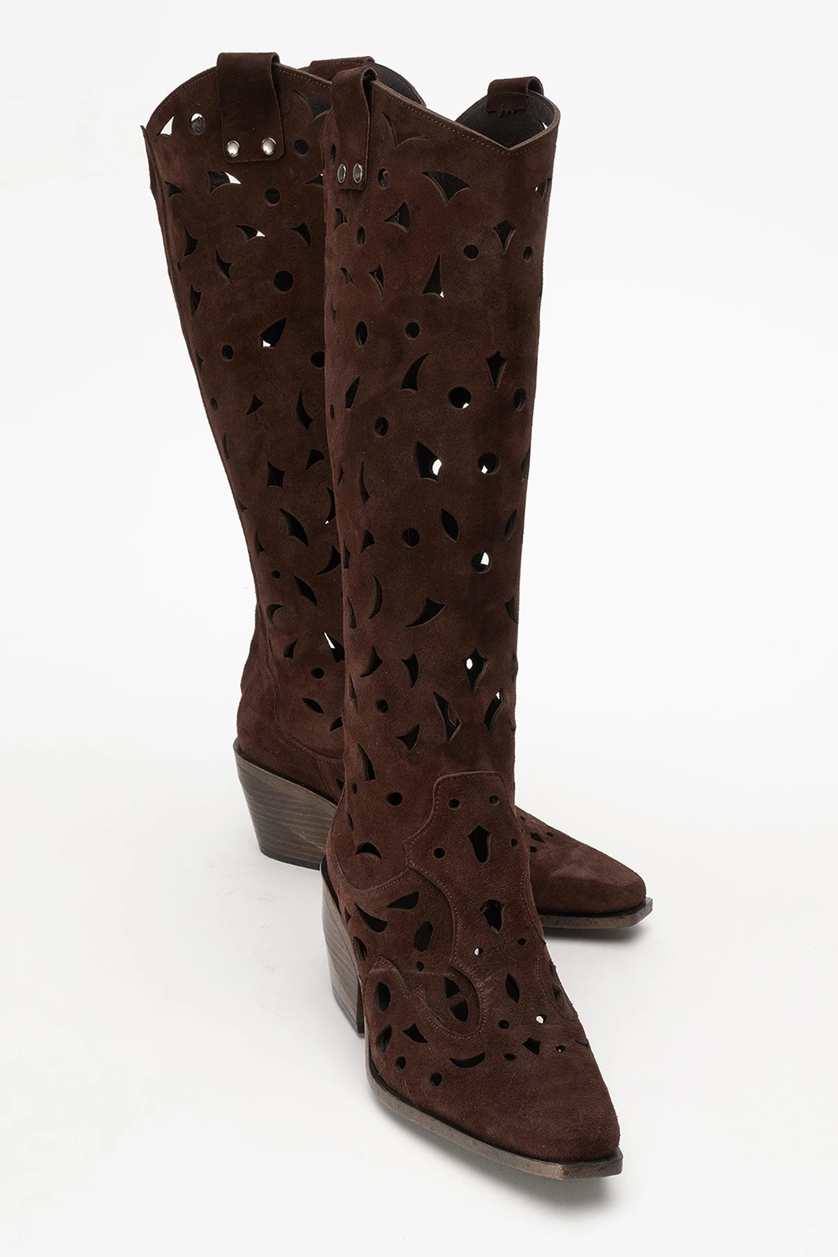 Harcy Kadın Hakiki Deri Kahve Süet Western Bot