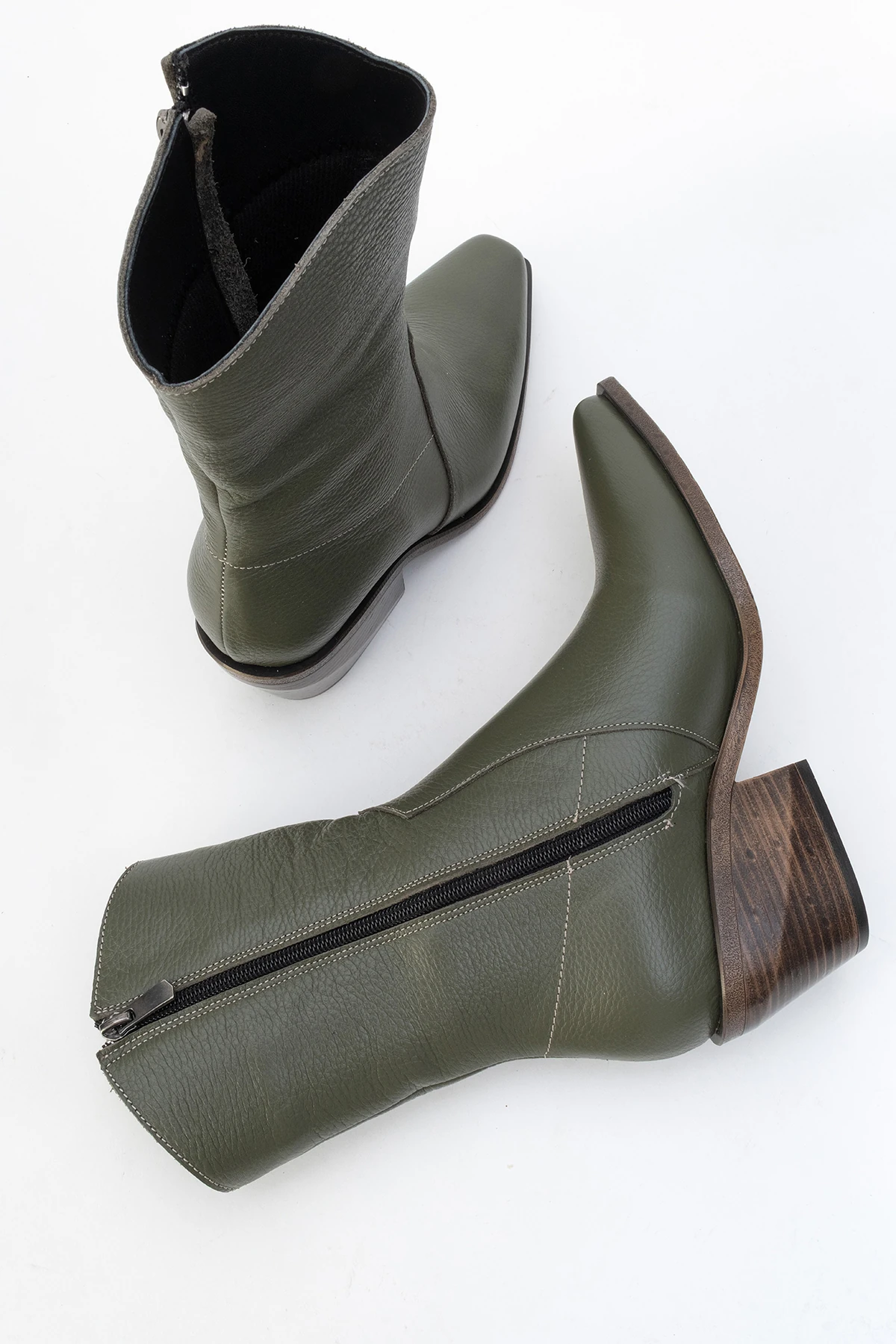 Farly Deri Kadın Bot Haki