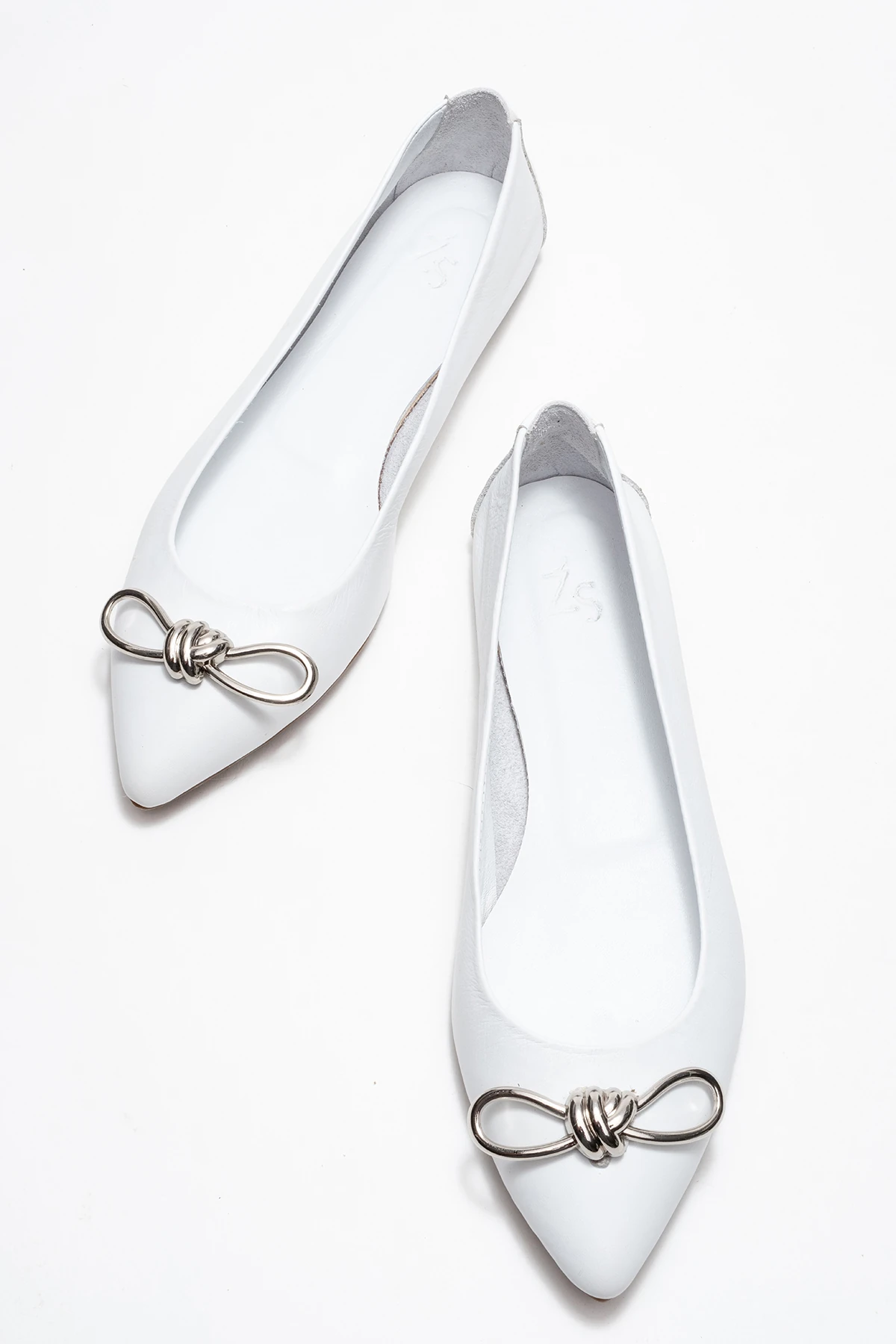 Veibola Kadın Deri Babet Beyaz