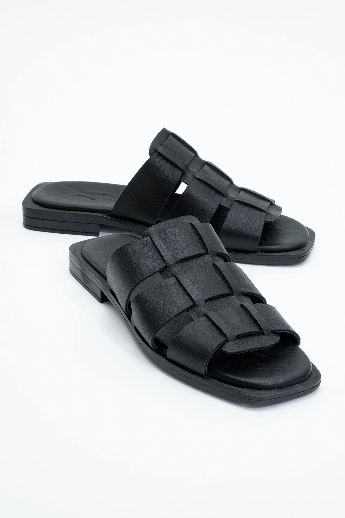 Henny Kadın Deri Terlik Siyah