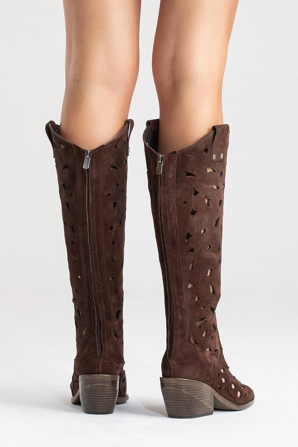 Harcy Kadın Hakiki Deri Kahve Süet Western Bot