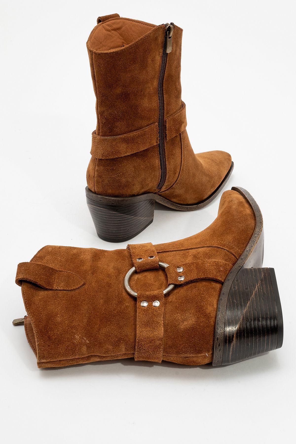 Fandel Deri Kadın Bot Taba Süet