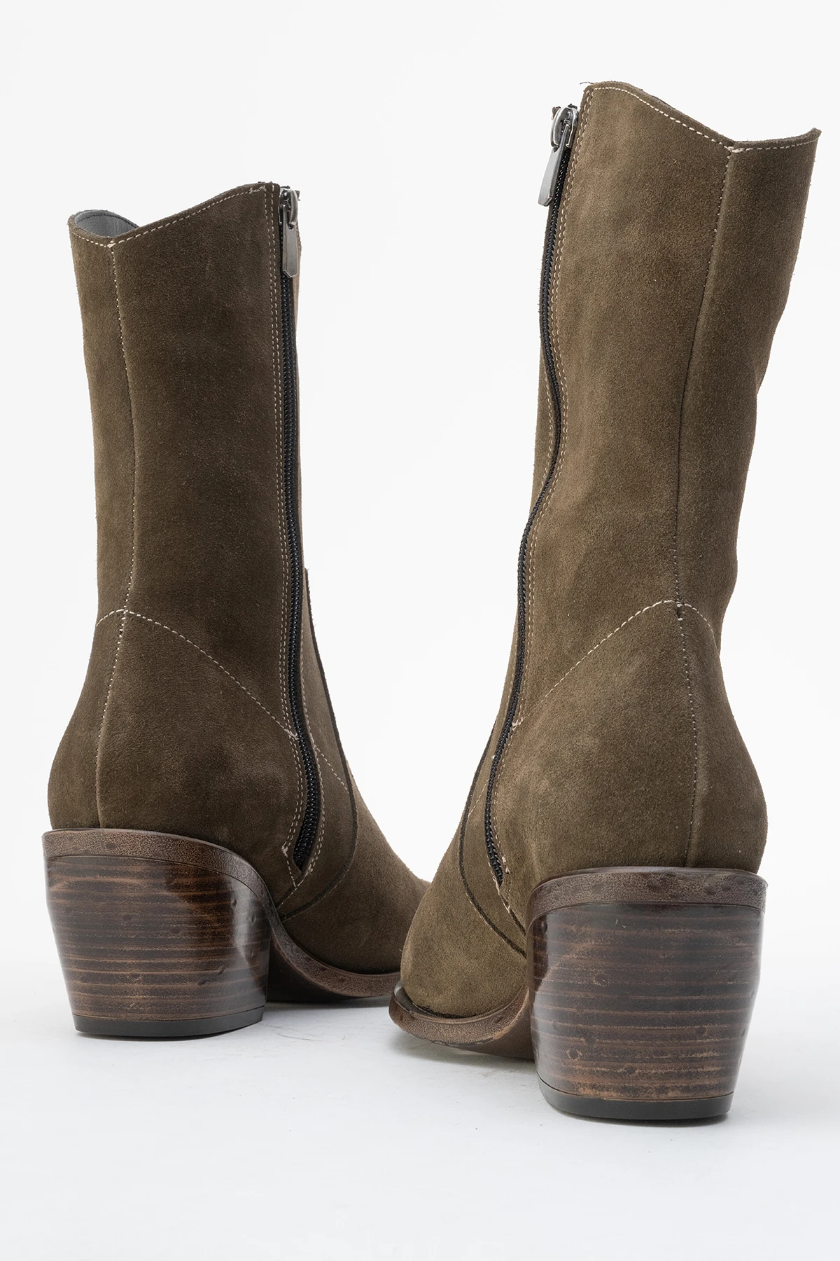 Farly Deri Kadın Bot Haki Süet