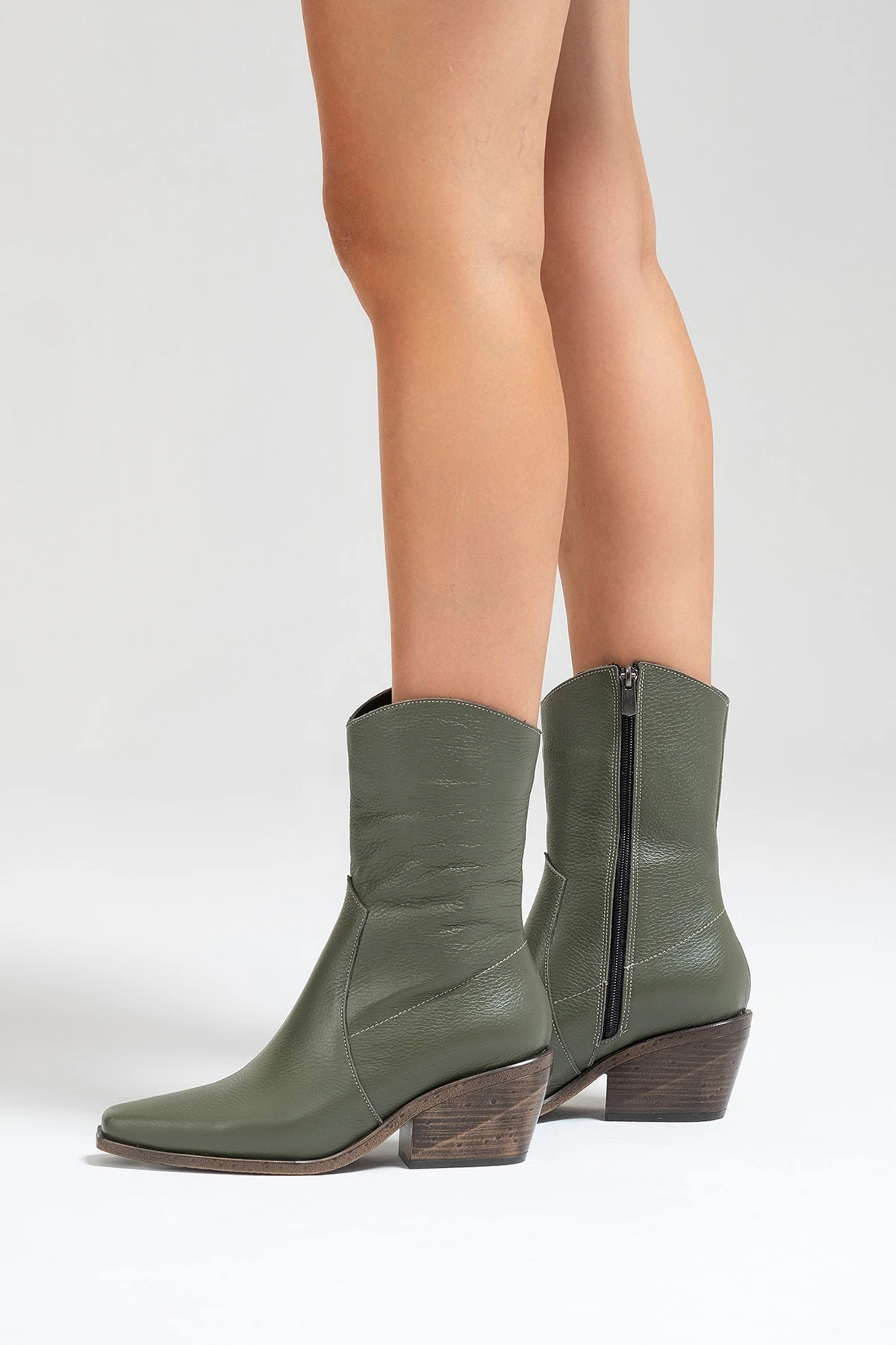 Farly Deri Kadın Bot Haki