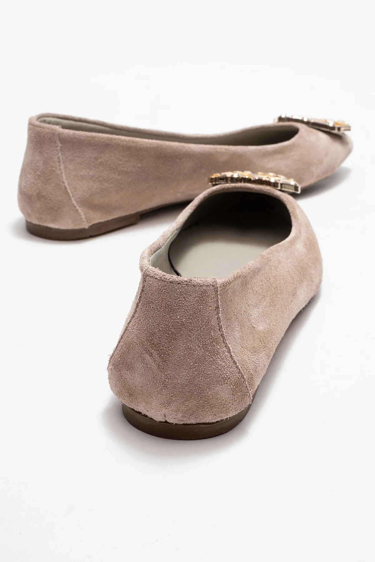 Torselel Kadın Deri Babet Vizon Süet