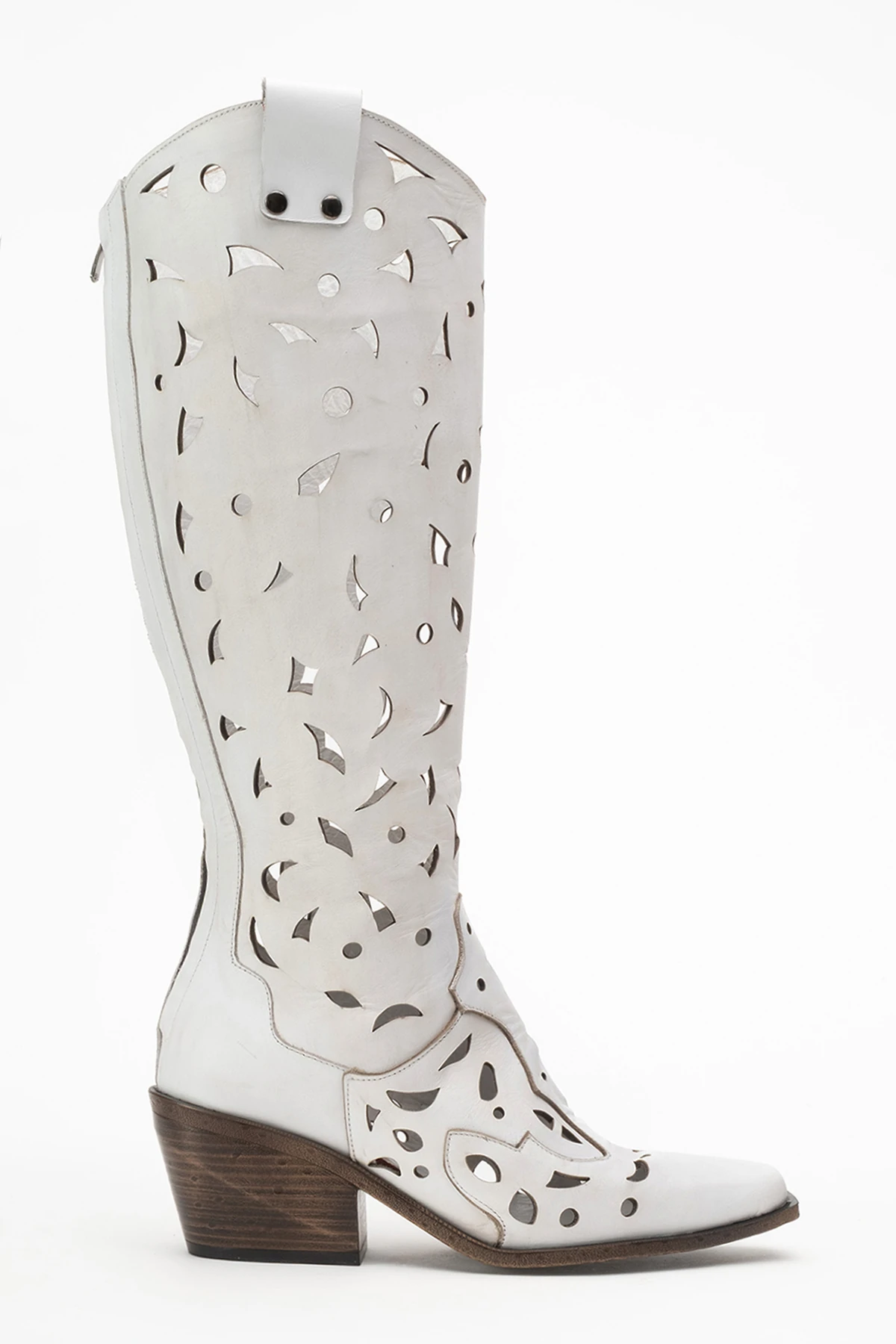 Harcy Kadın Hakiki Deri Beyaz Western Bot