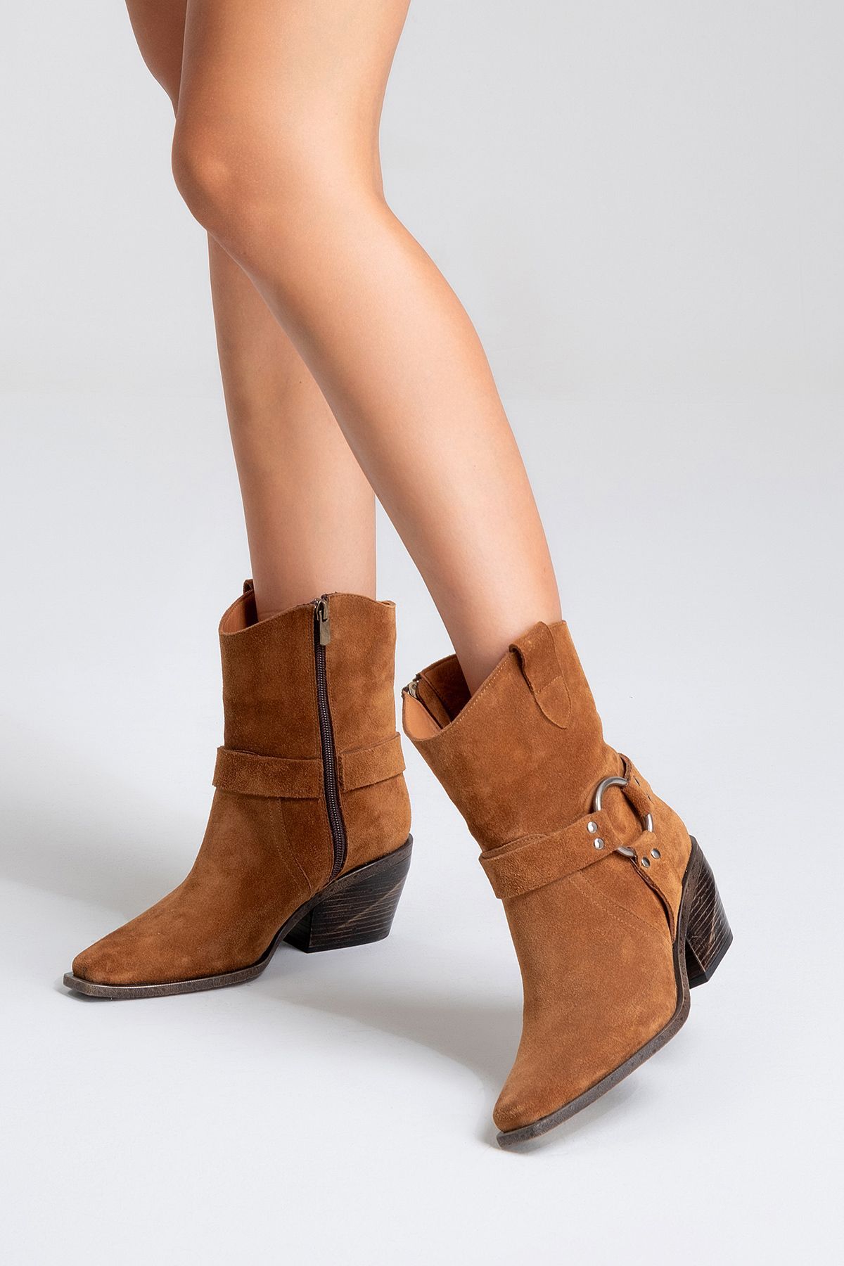 Fandel Deri Kadın Bot Taba Süet