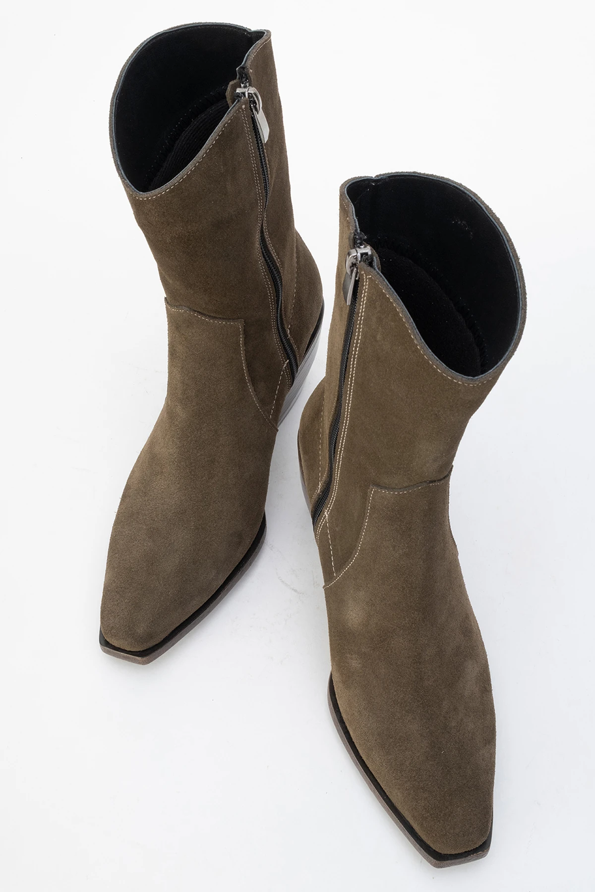 Farly Deri Kadın Bot Haki Süet