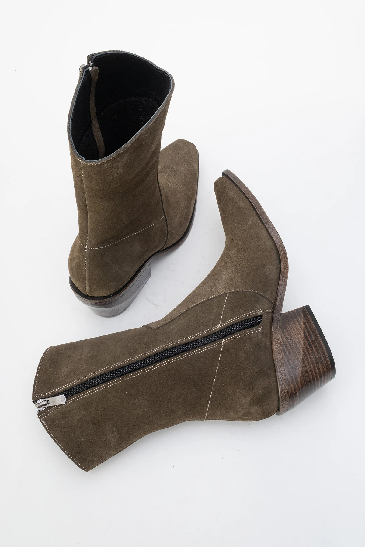 Farly Deri Kadın Bot Haki Süet