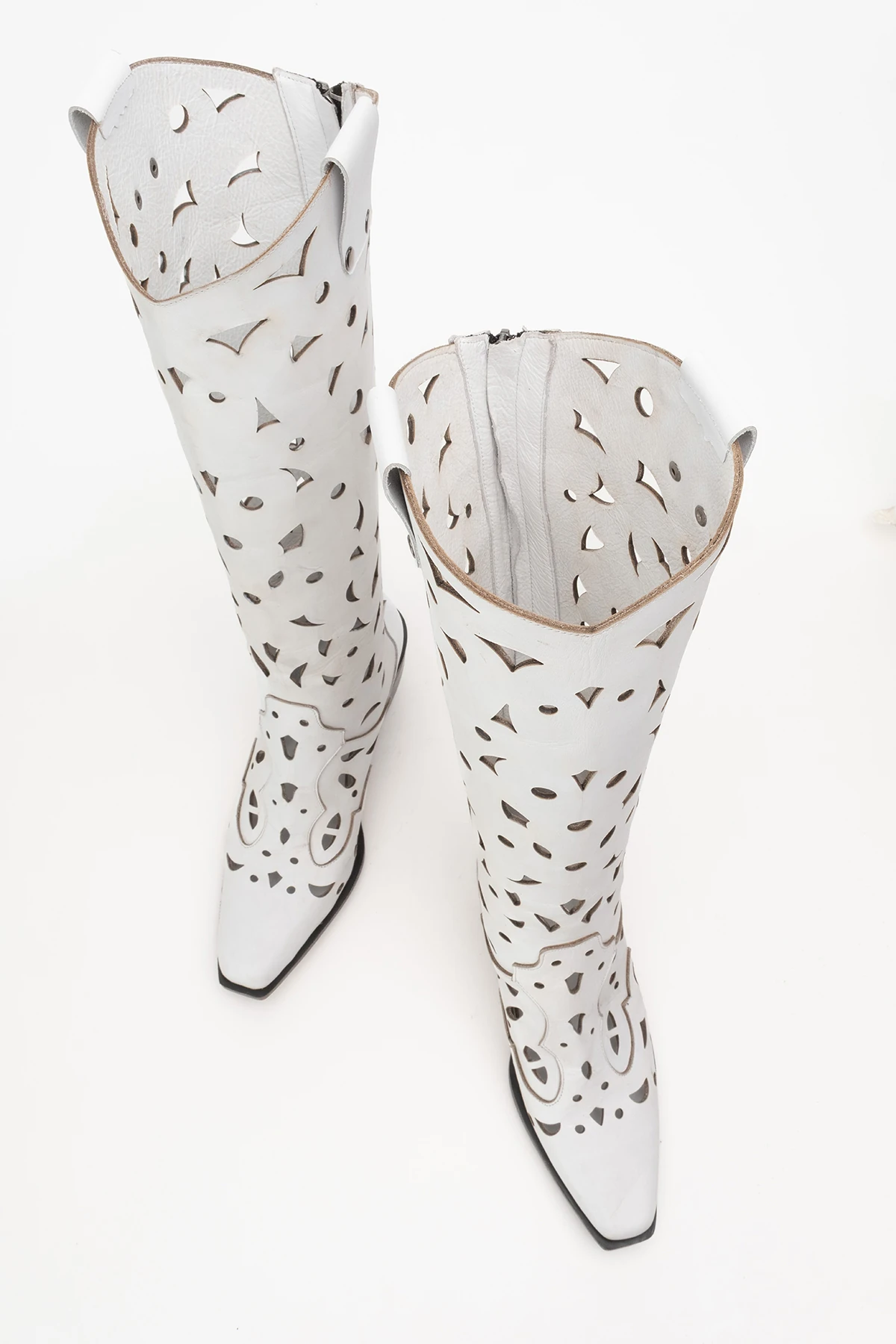 Harcy Kadın Hakiki Deri Beyaz Western Bot