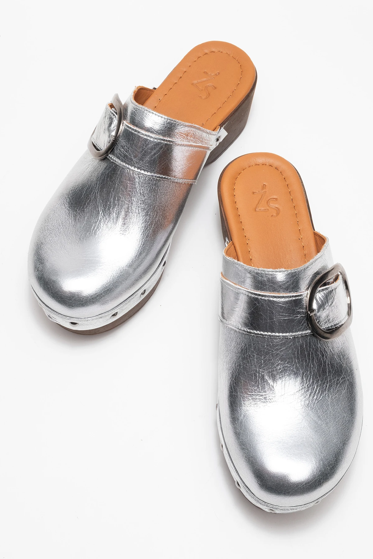 Sylive Kadın Deri Takunya Terlik Lame