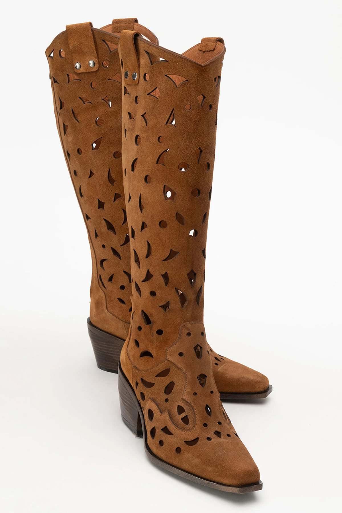 Harcy Kadın Hakiki Deri Taba Süet Western Bot