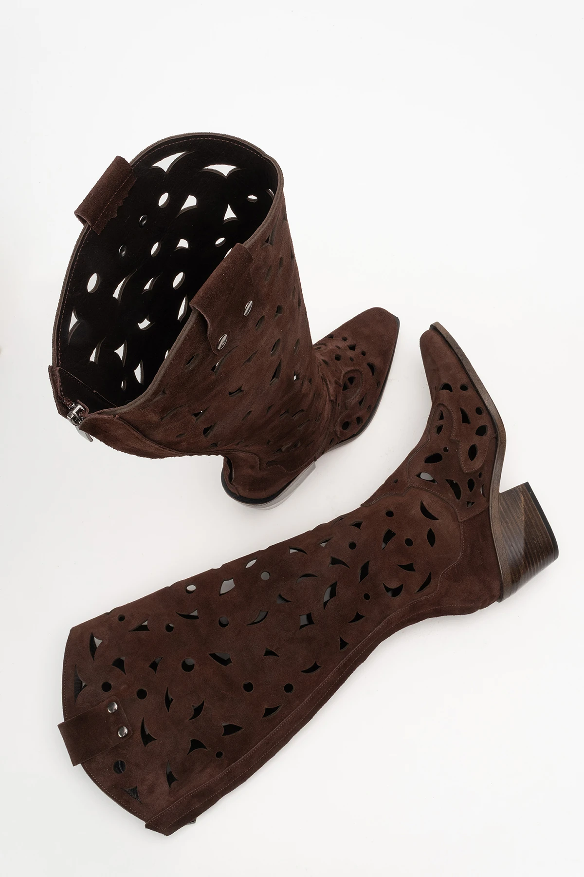 Harcy Kadın Hakiki Deri Kahve Süet Western Bot