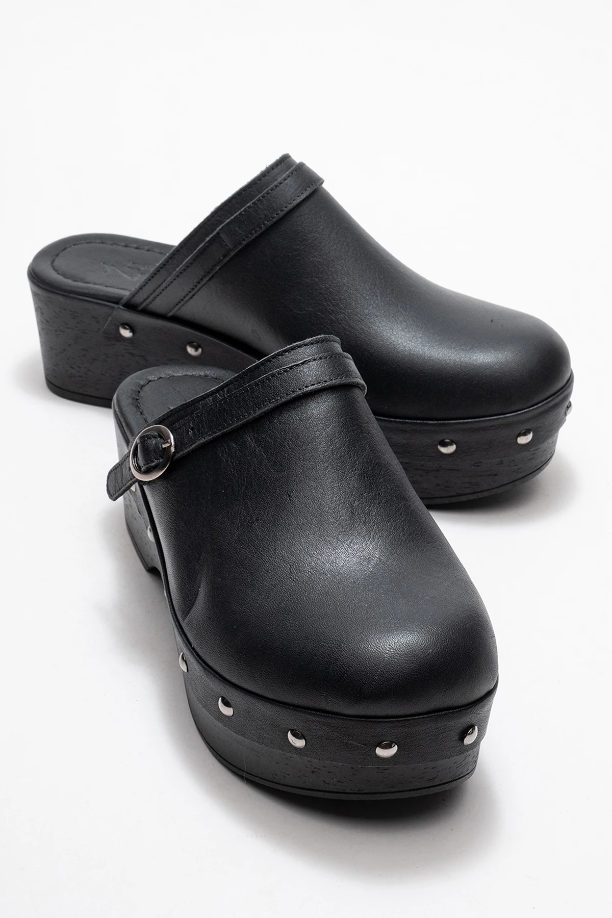 Beloni Kadın Deri Takunya Terlik Siyah