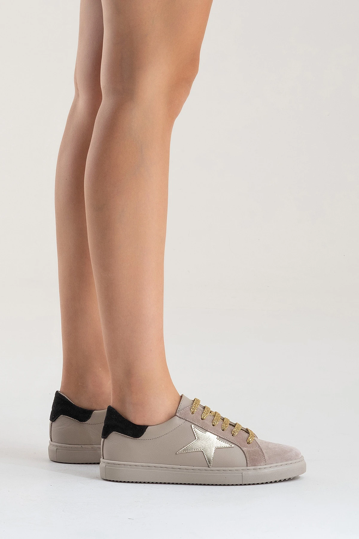 Brendon Kadın Spor Ayakkabı Gri-Siyahsüet