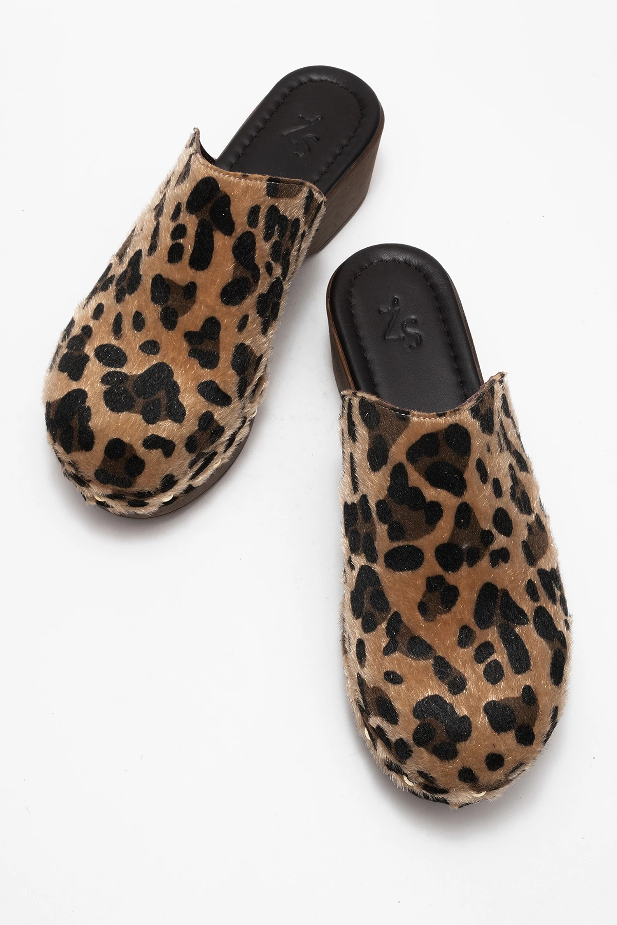 Serviola Kadın Deri Takunya Sandalet Leopar